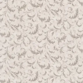 3 Sisters Favorites Vintage Linens - Flourishing Plaza Silver Yardage