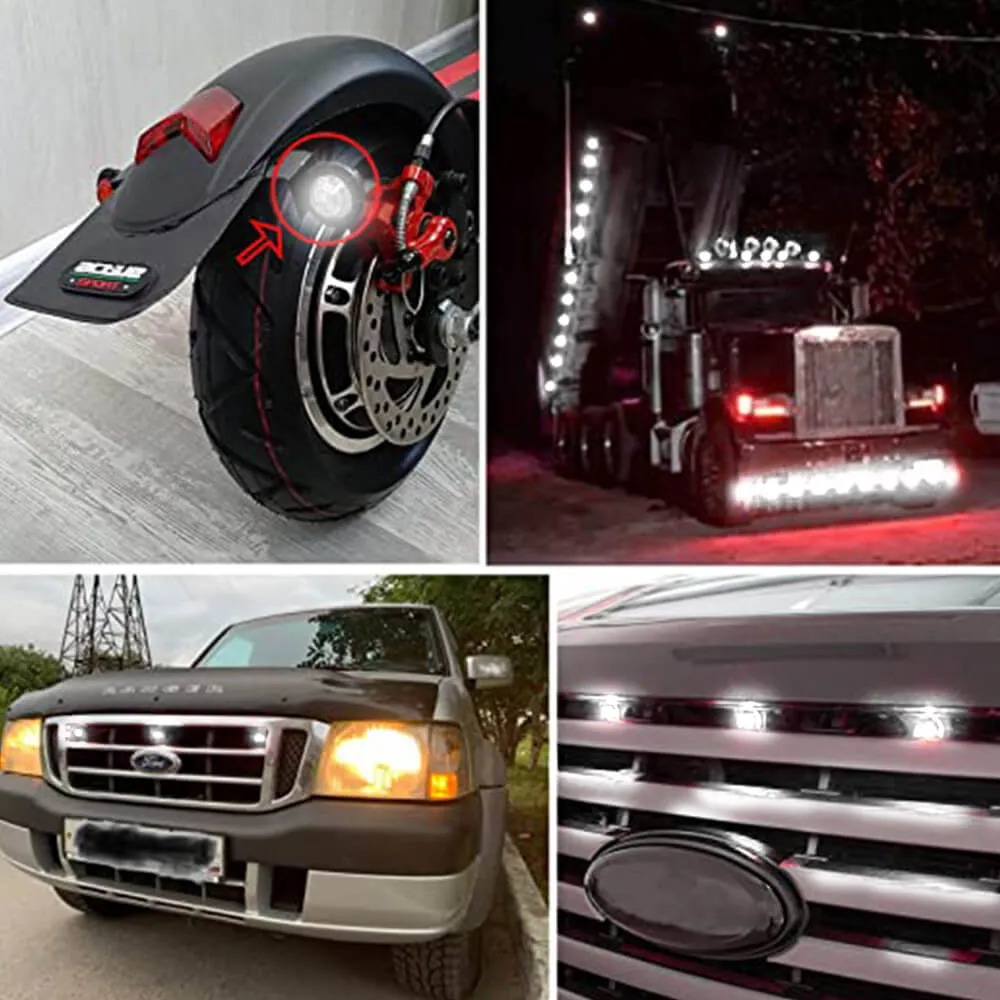 3/4 Inch Smoked LED Side Marker lights Round Bullet Mini Size 3LEDs Truck Trailer(10pcs/20pcs)