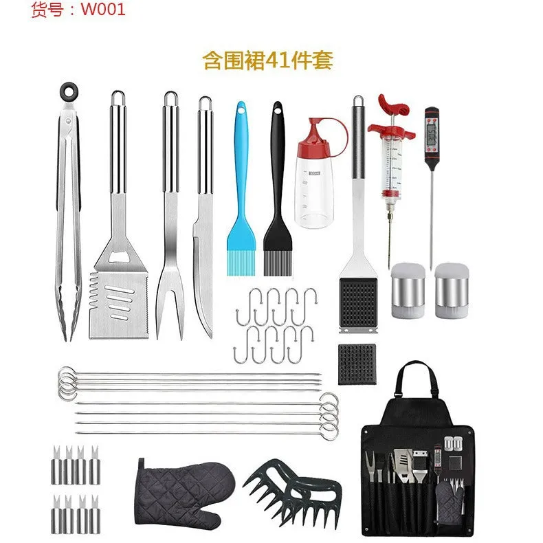 41-Piece Stainless Steel BBQ Tool Set With Apron