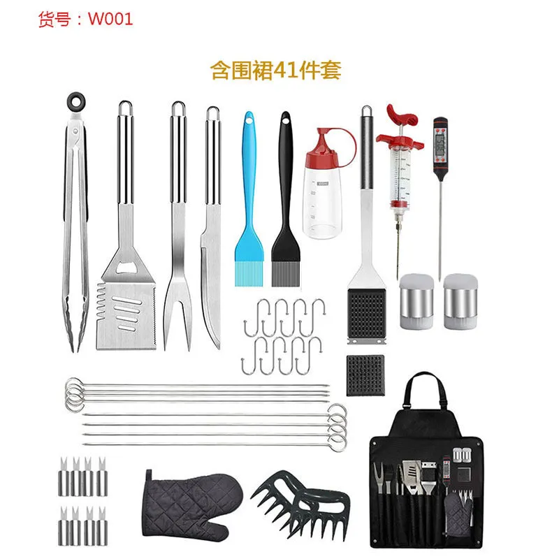 41-Piece Stainless Steel BBQ Tool Set With Apron