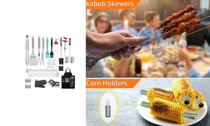 41-Piece Stainless Steel BBQ Tool Set With Apron