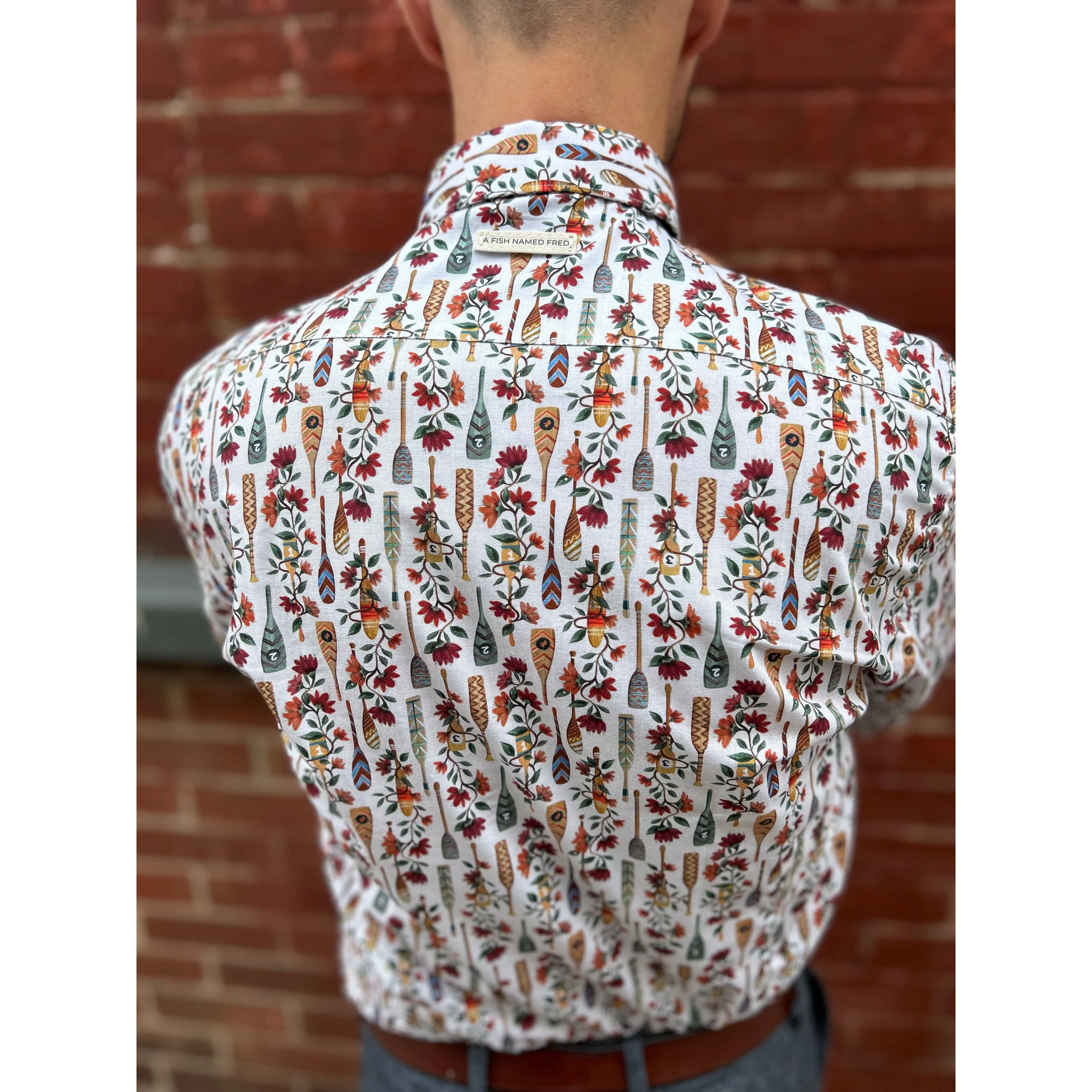 A Fish Named Fred - Men's Colourful Paddles White Long Sleeve - Shirt