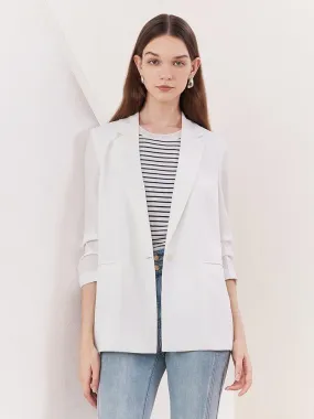 Acetate Minimalist One-Button Blazer