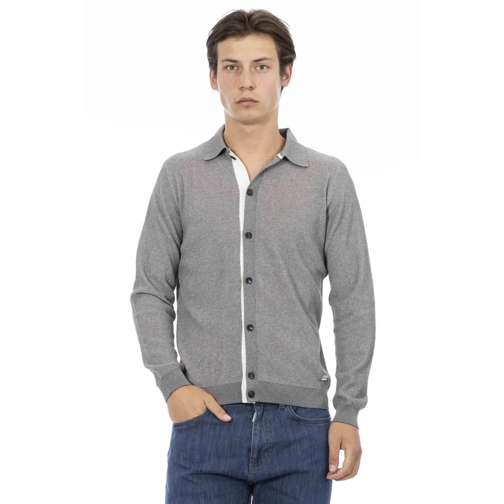 Baldinini Trend Gray Cotton Men Men's Shirt