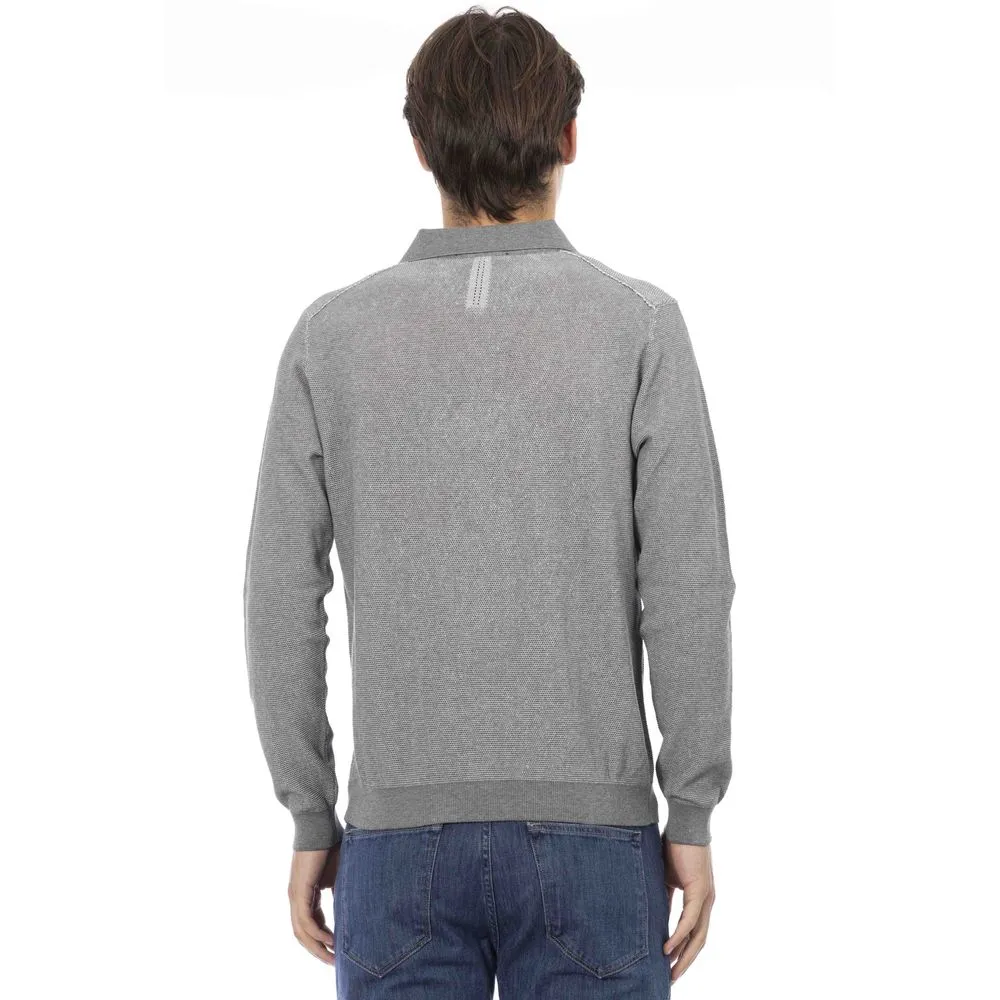 Baldinini Trend Gray Cotton Men Men's Shirt