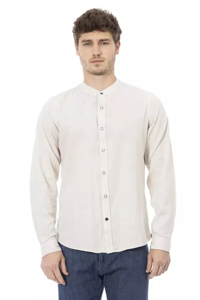 Baldinini Trend White Rayon Men Men's Shirt
