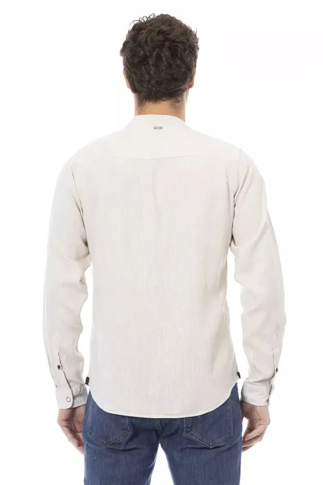 Baldinini Trend White Rayon Men Men's Shirt