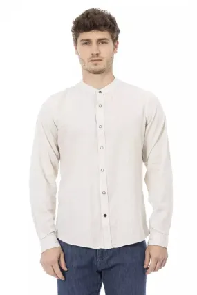 Baldinini Trend White Rayon Men Men's Shirt