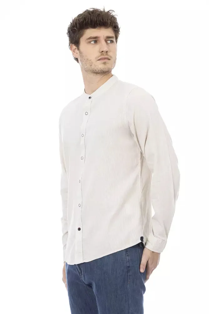 Baldinini Trend White Rayon Men Men's Shirt