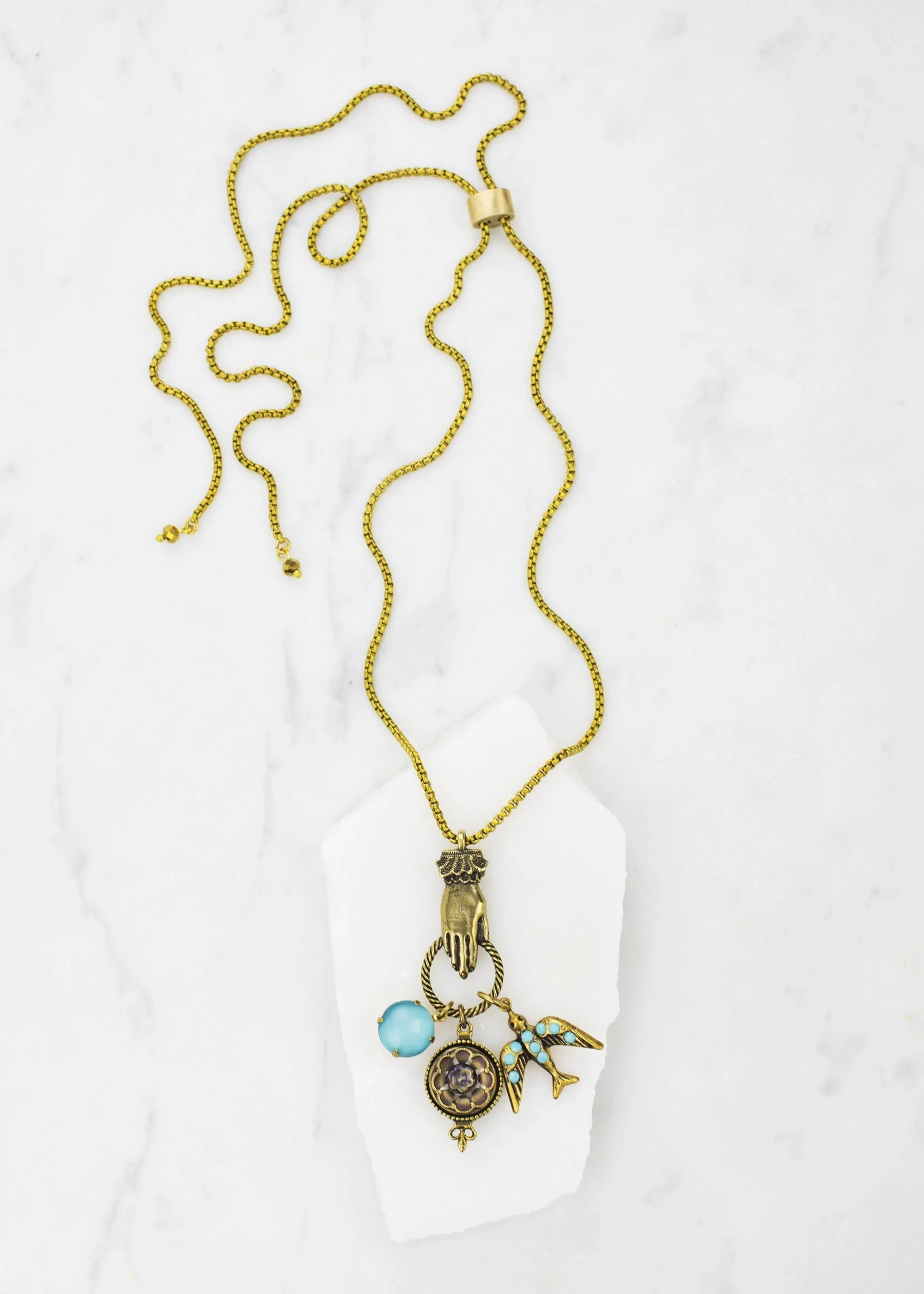 Bellamy Necklace | Vintage Aqua Moonglow