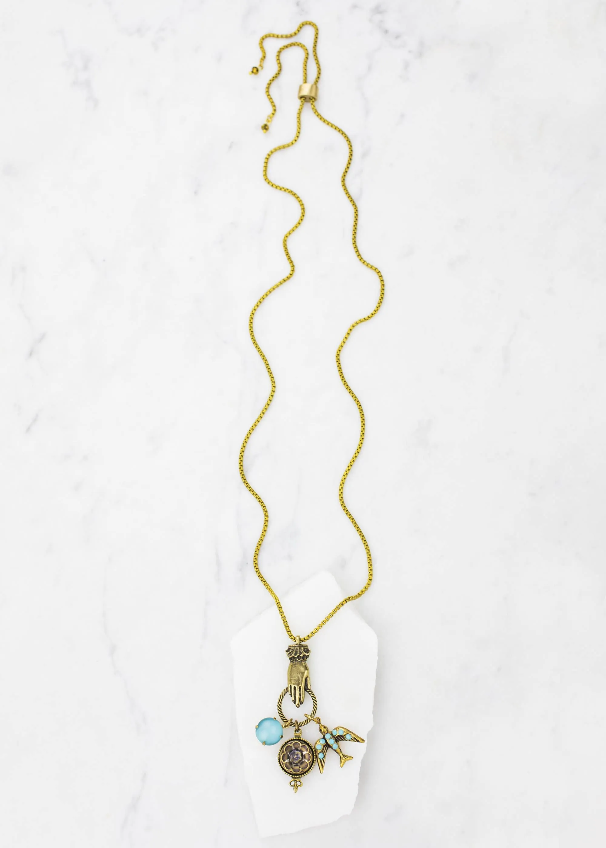 Bellamy Necklace | Vintage Aqua Moonglow