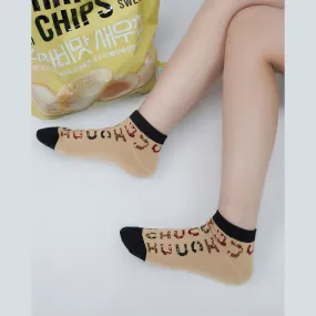 Color Chuu Lettering Pattern Socks