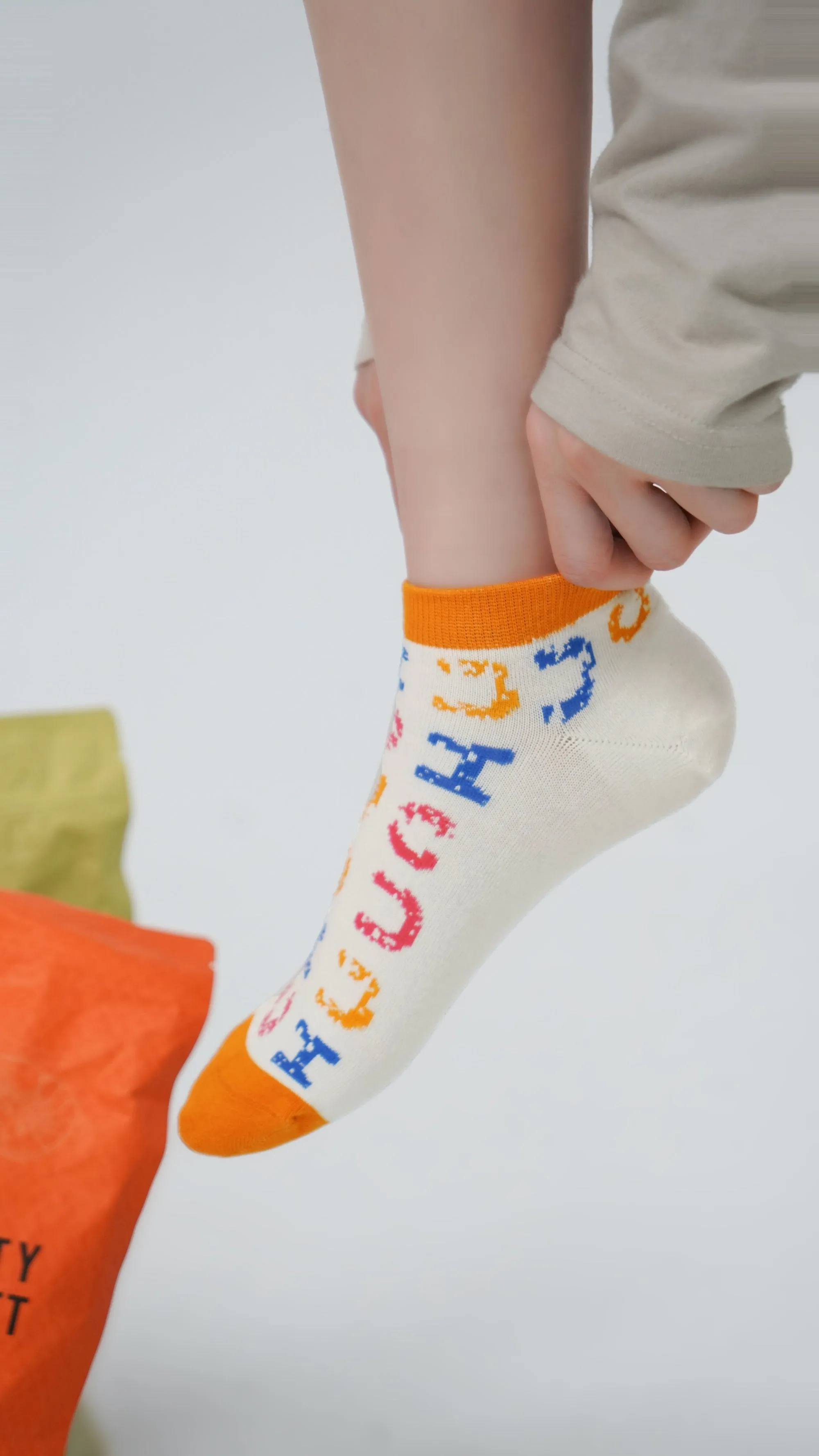 Color Chuu Lettering Pattern Socks