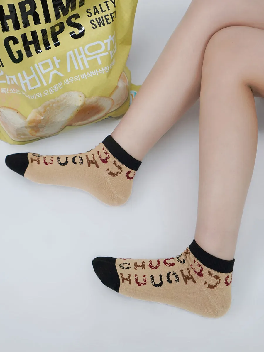 Color Chuu Lettering Pattern Socks
