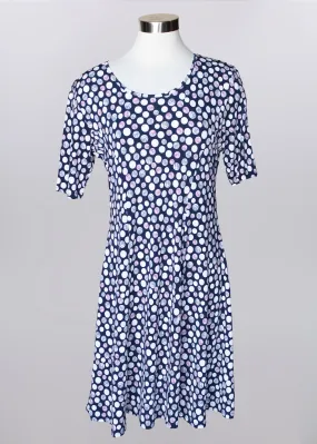 Elbow Sleeve Dot Dress