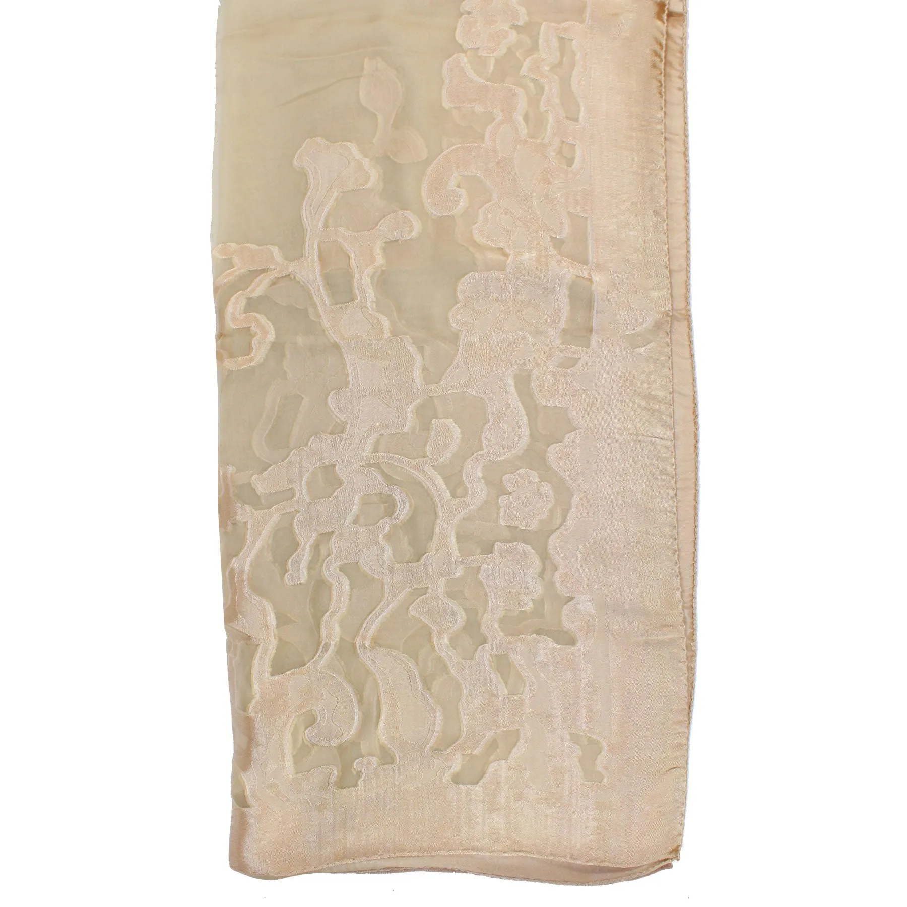Elie Saab Scarf Taupe-Beige Design - Chiffon Silk Shawl
