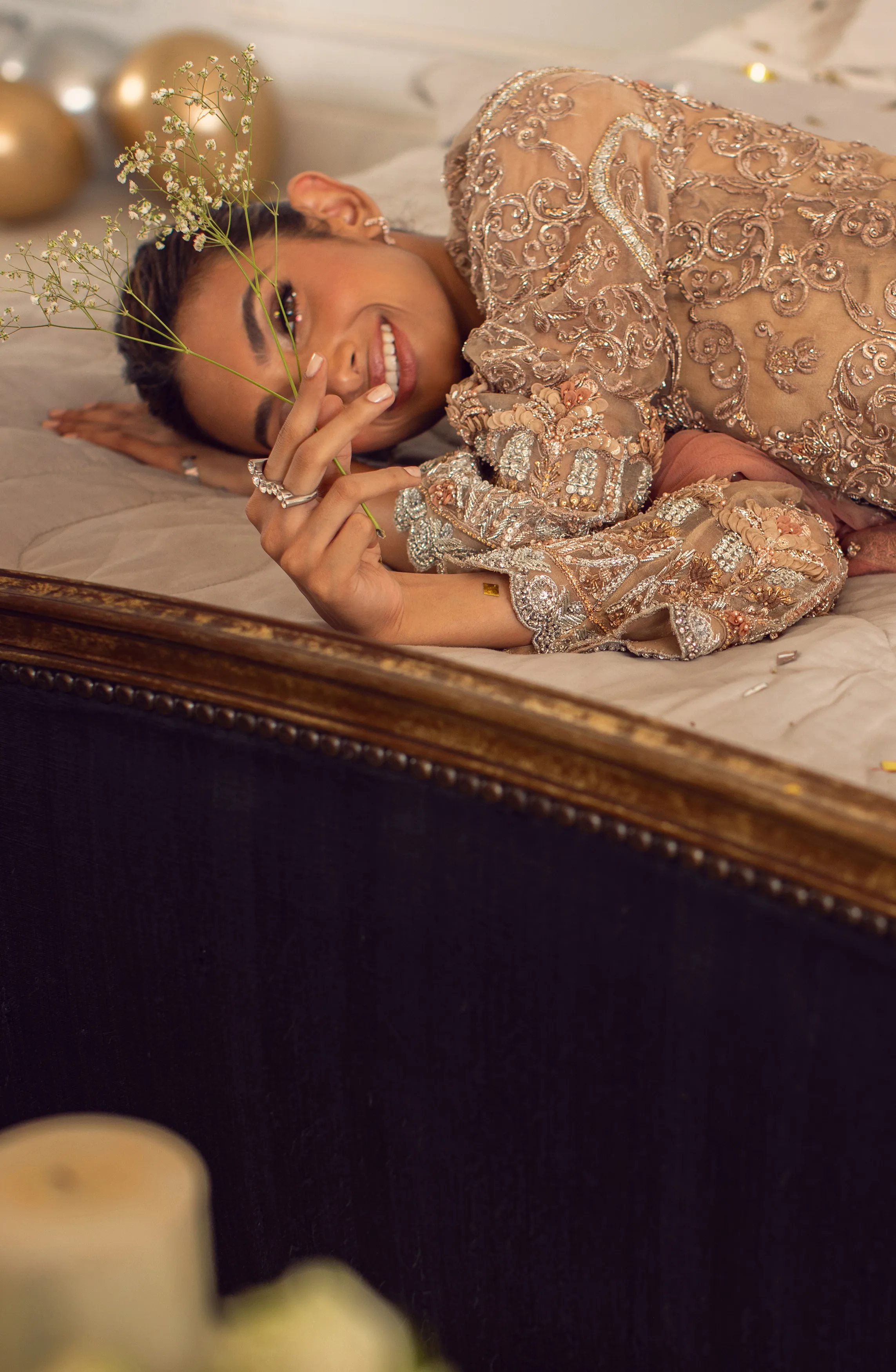 Embellished Shirt Paired with a Dupatta and Palazzo Pants