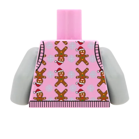Gingerbread Man Christmas Sweater Vest - CUSTOM DESIGN MINIFIGURE TORSO