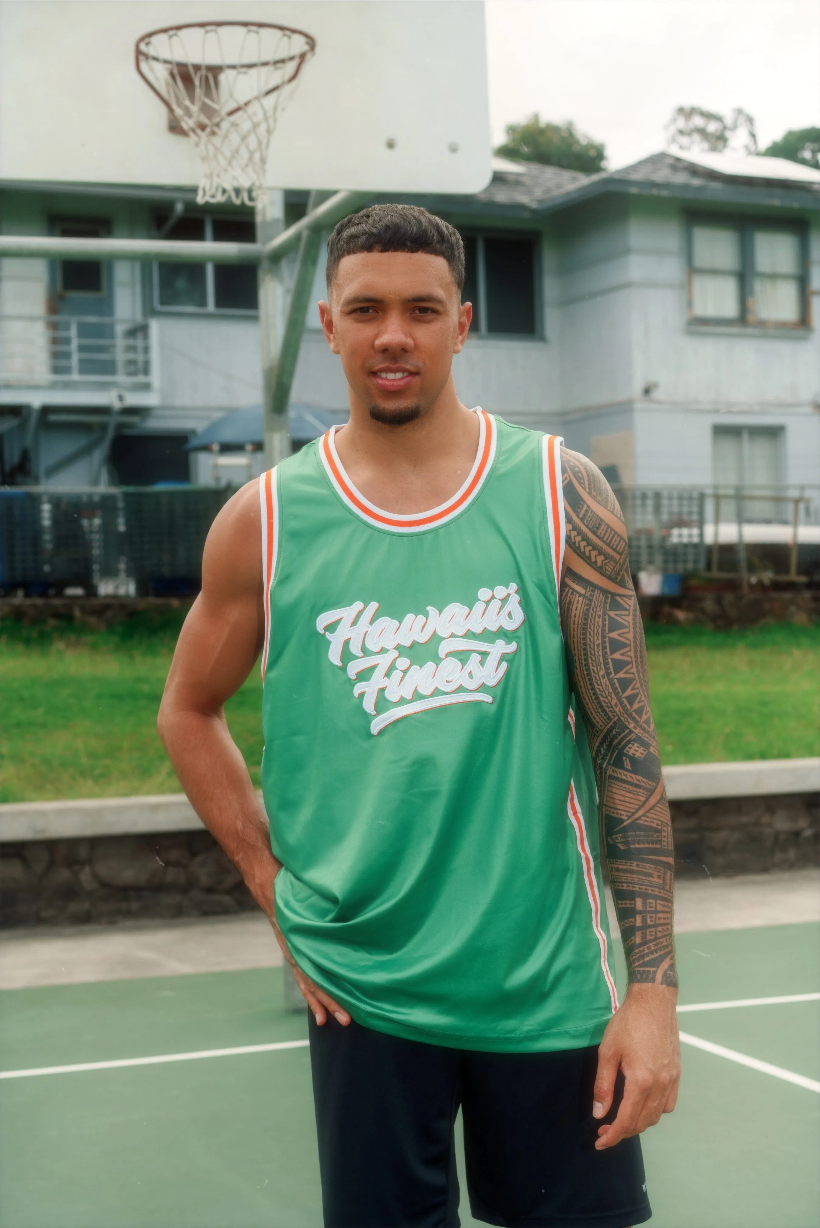GREEN & ORANGE SCRIPT STREETWEAR JERSEY (ALL SALES FINAL)