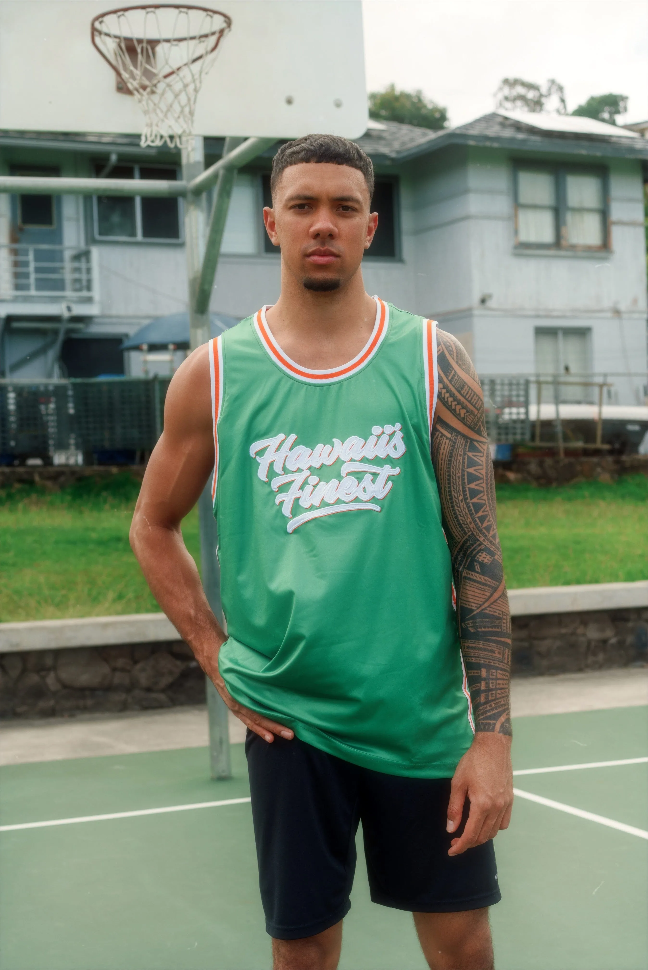 GREEN & ORANGE SCRIPT STREETWEAR JERSEY (ALL SALES FINAL)