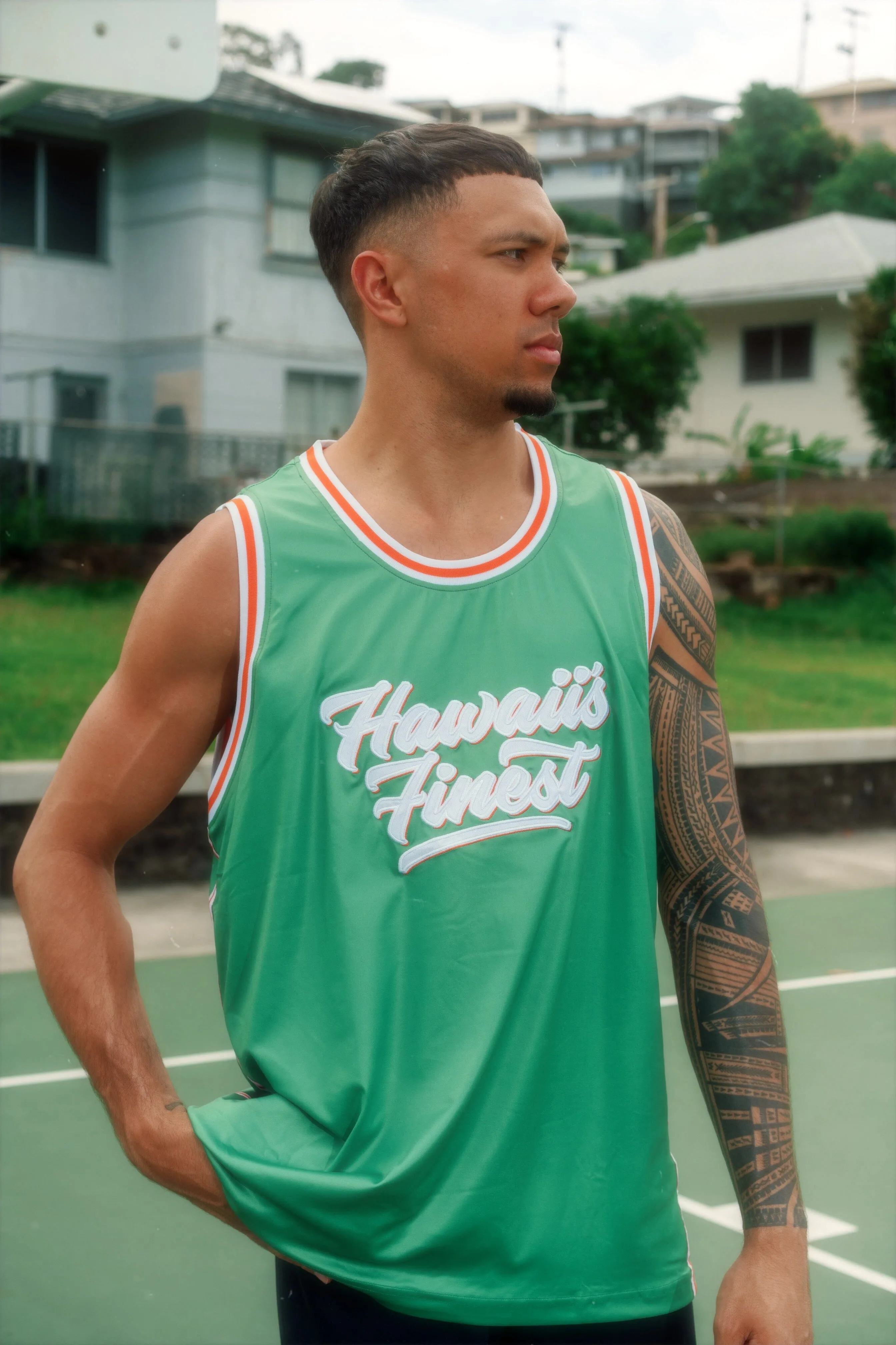GREEN & ORANGE SCRIPT STREETWEAR JERSEY (ALL SALES FINAL)