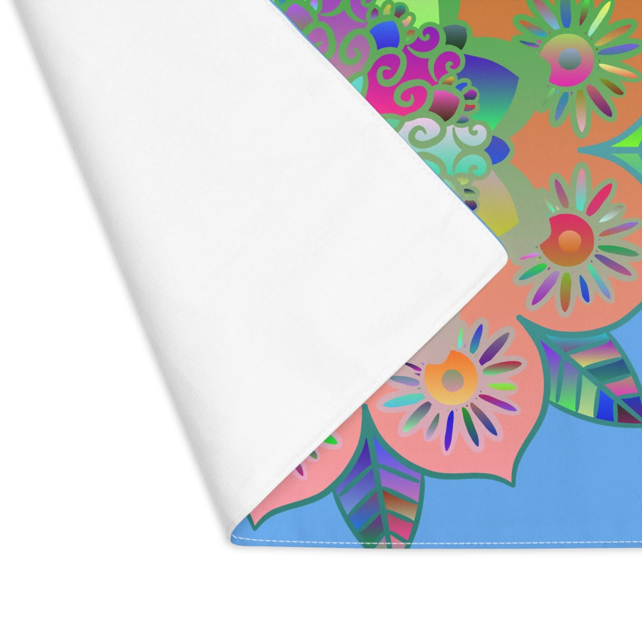 Hand-Drawn Mandala Placemat - Light Blue, 1pc