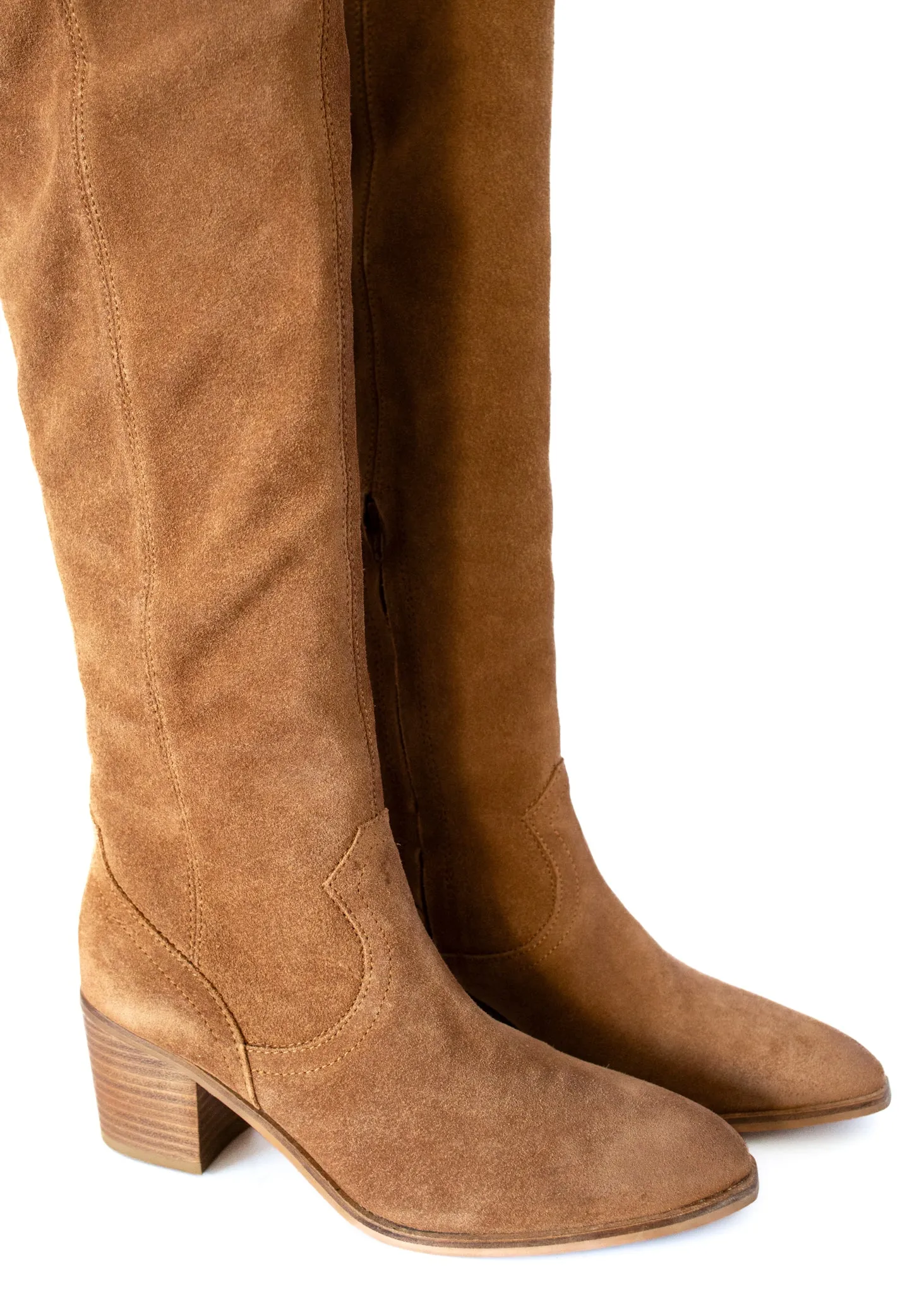 Izzy Suede Tall Boot in Tan