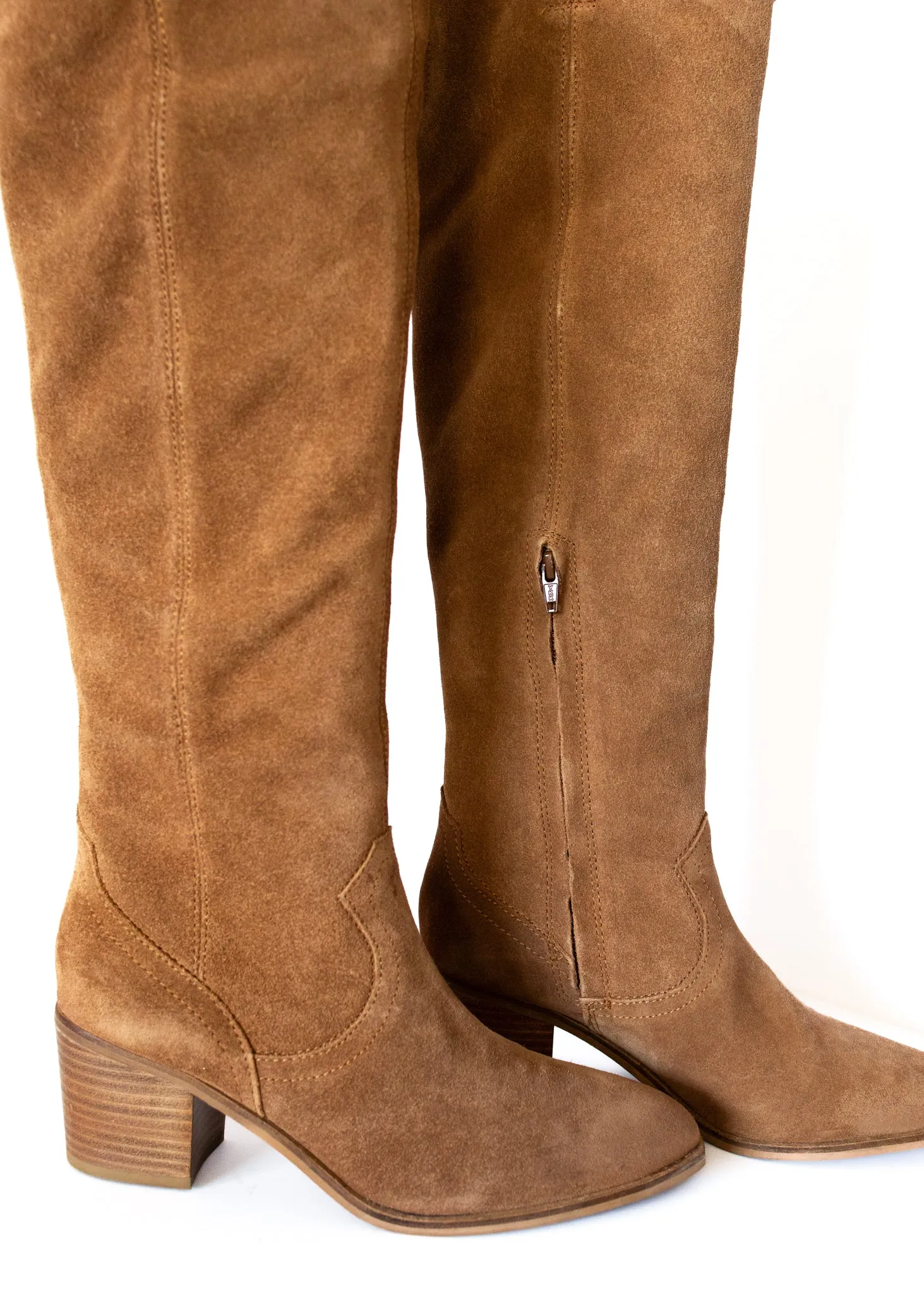 Izzy Suede Tall Boot in Tan