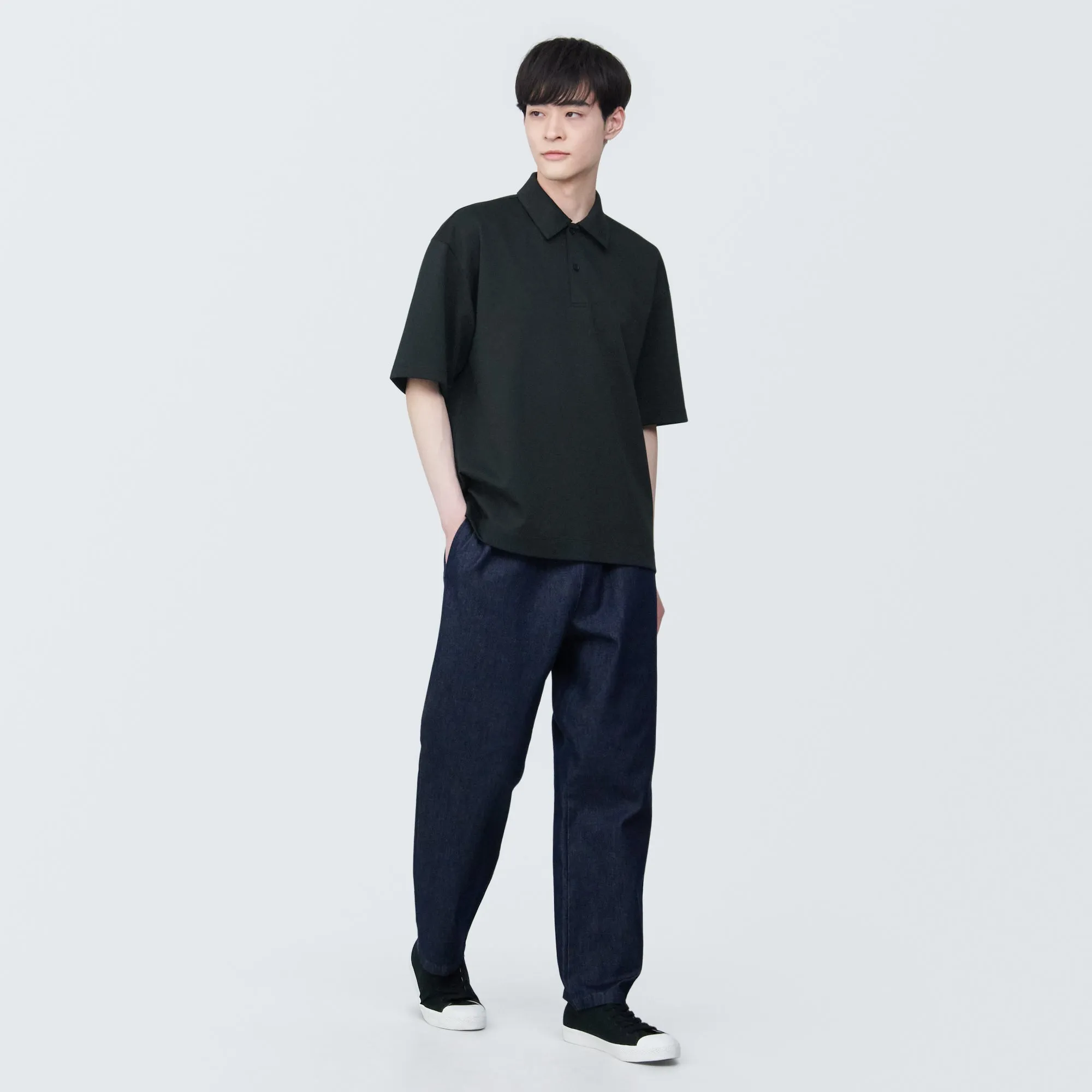 Men's Cool Touch Wide Half-Sleeve Polo Shirt