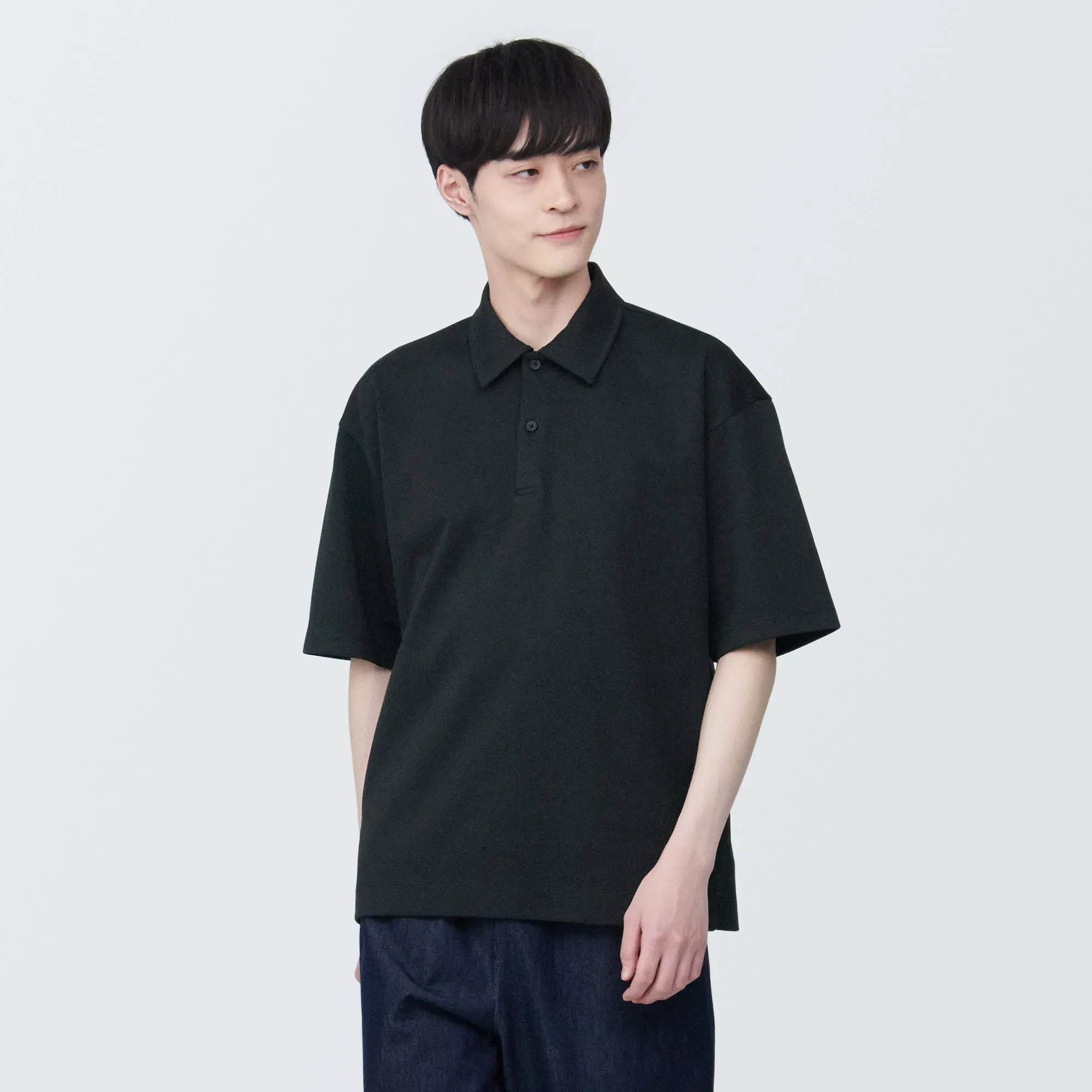Men's Cool Touch Wide Half-Sleeve Polo Shirt