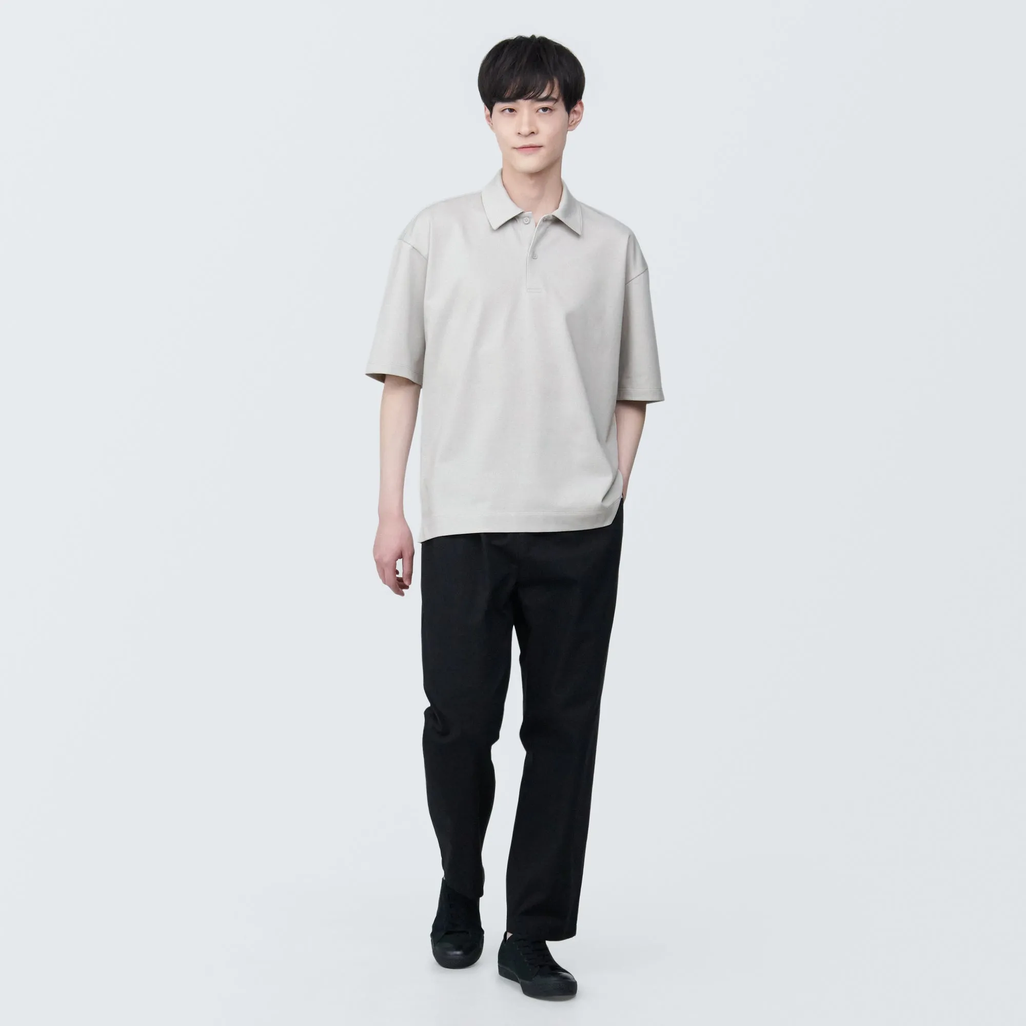 Men's Cool Touch Wide Half-Sleeve Polo Shirt