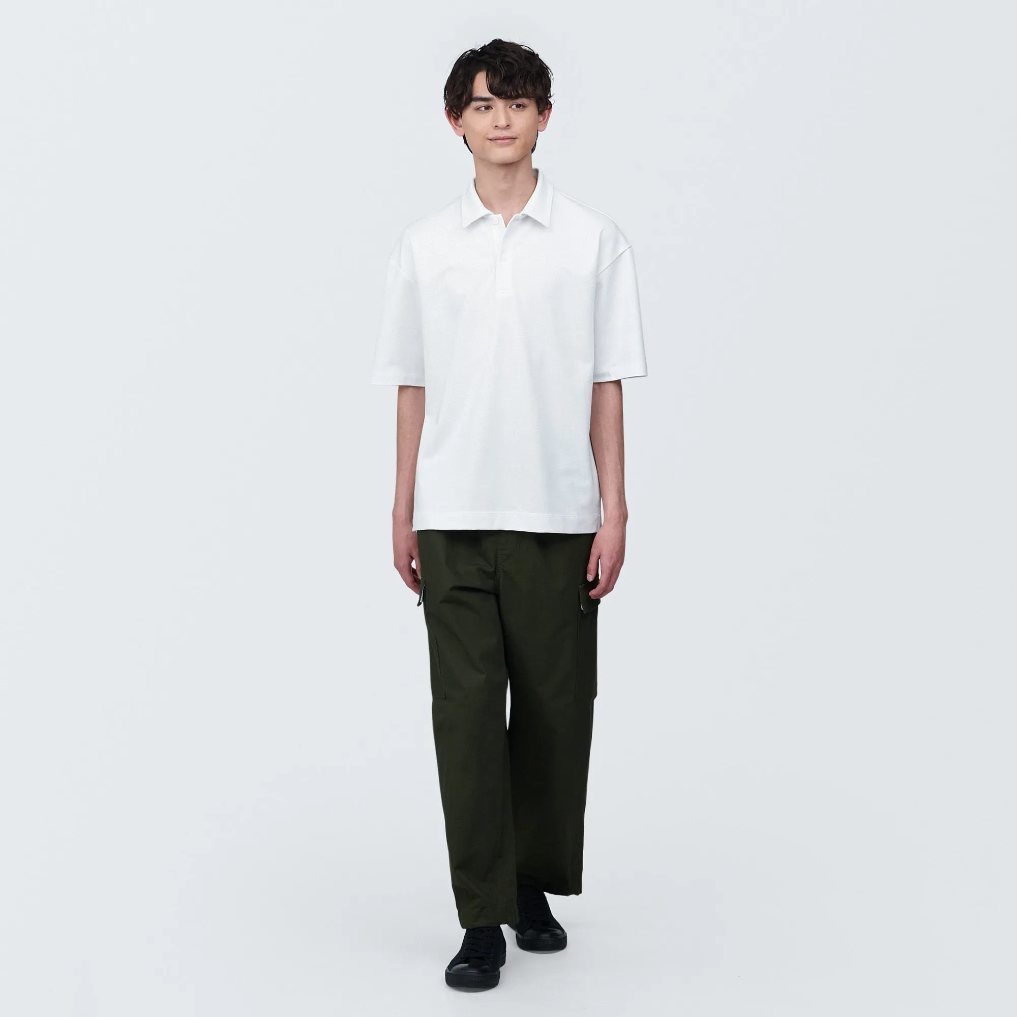 Men's Cool Touch Wide Half-Sleeve Polo Shirt