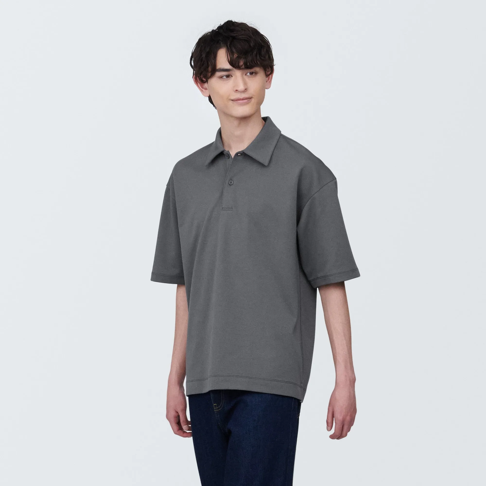 Men's Cool Touch Wide Half-Sleeve Polo Shirt