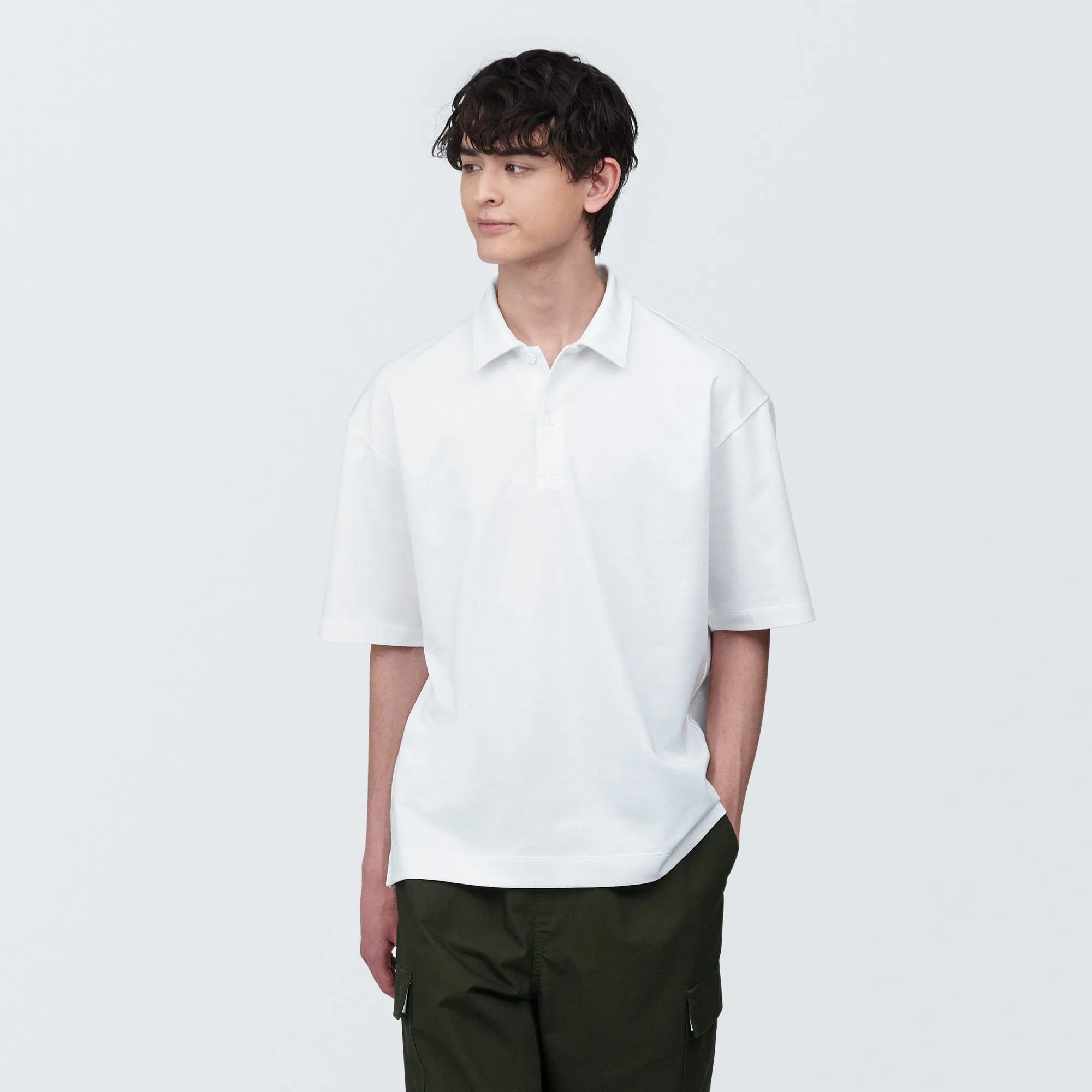 Men's Cool Touch Wide Half-Sleeve Polo Shirt