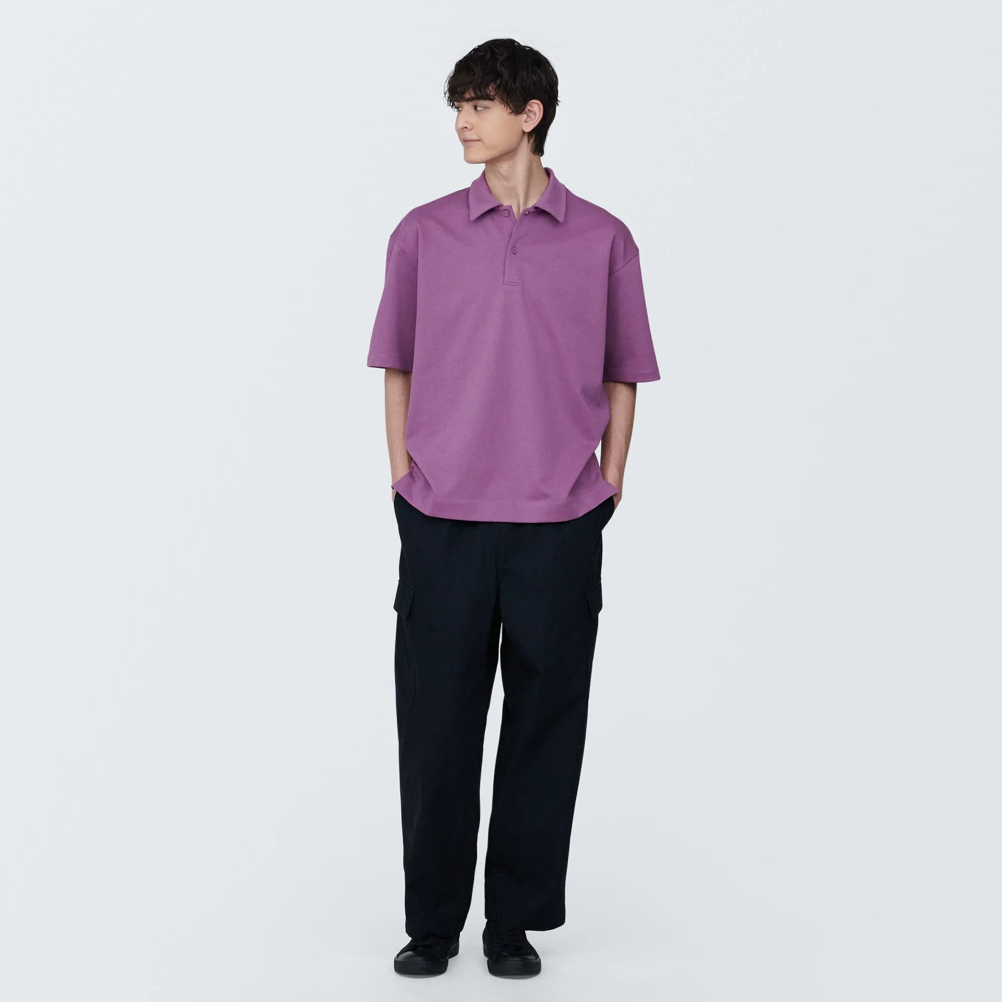 Men's Cool Touch Wide Half-Sleeve Polo Shirt