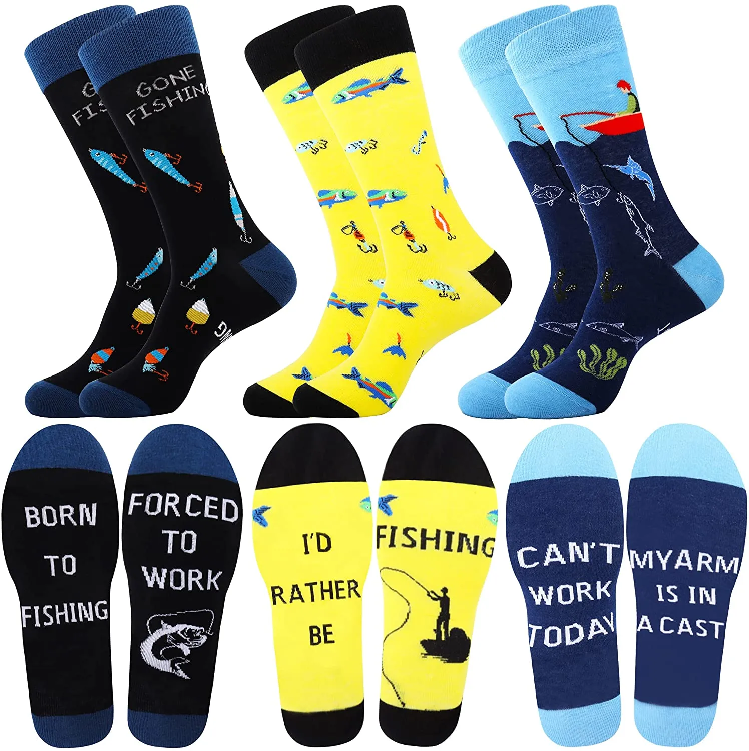 Mens Funny Fun Crazy Dress Crew Socks Pack Funky Novelty Cool Gifts