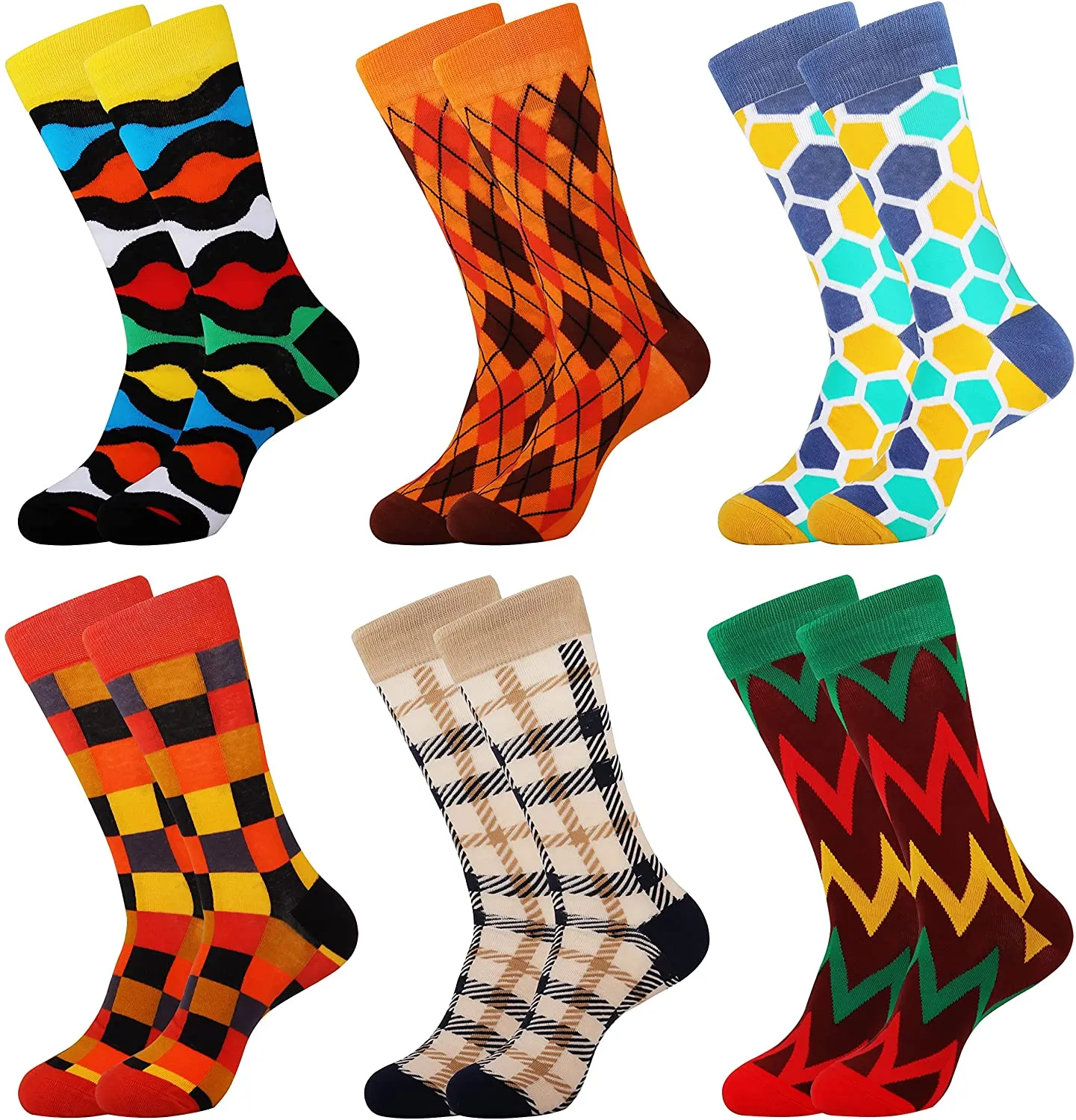 Mens Funny Fun Crazy Dress Crew Socks Pack Funky Novelty Cool Gifts