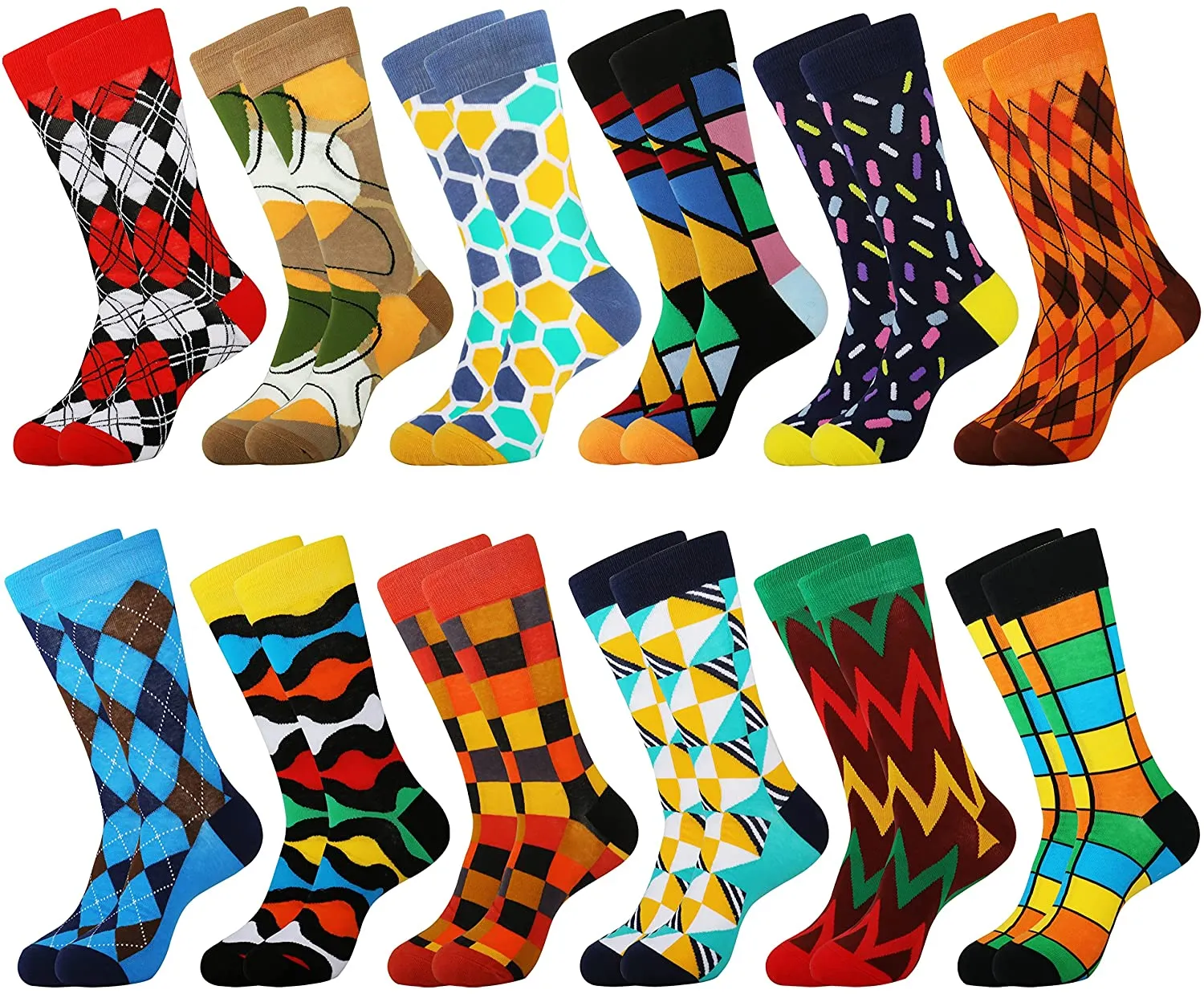 Mens Funny Fun Crazy Dress Crew Socks Pack Funky Novelty Cool Gifts