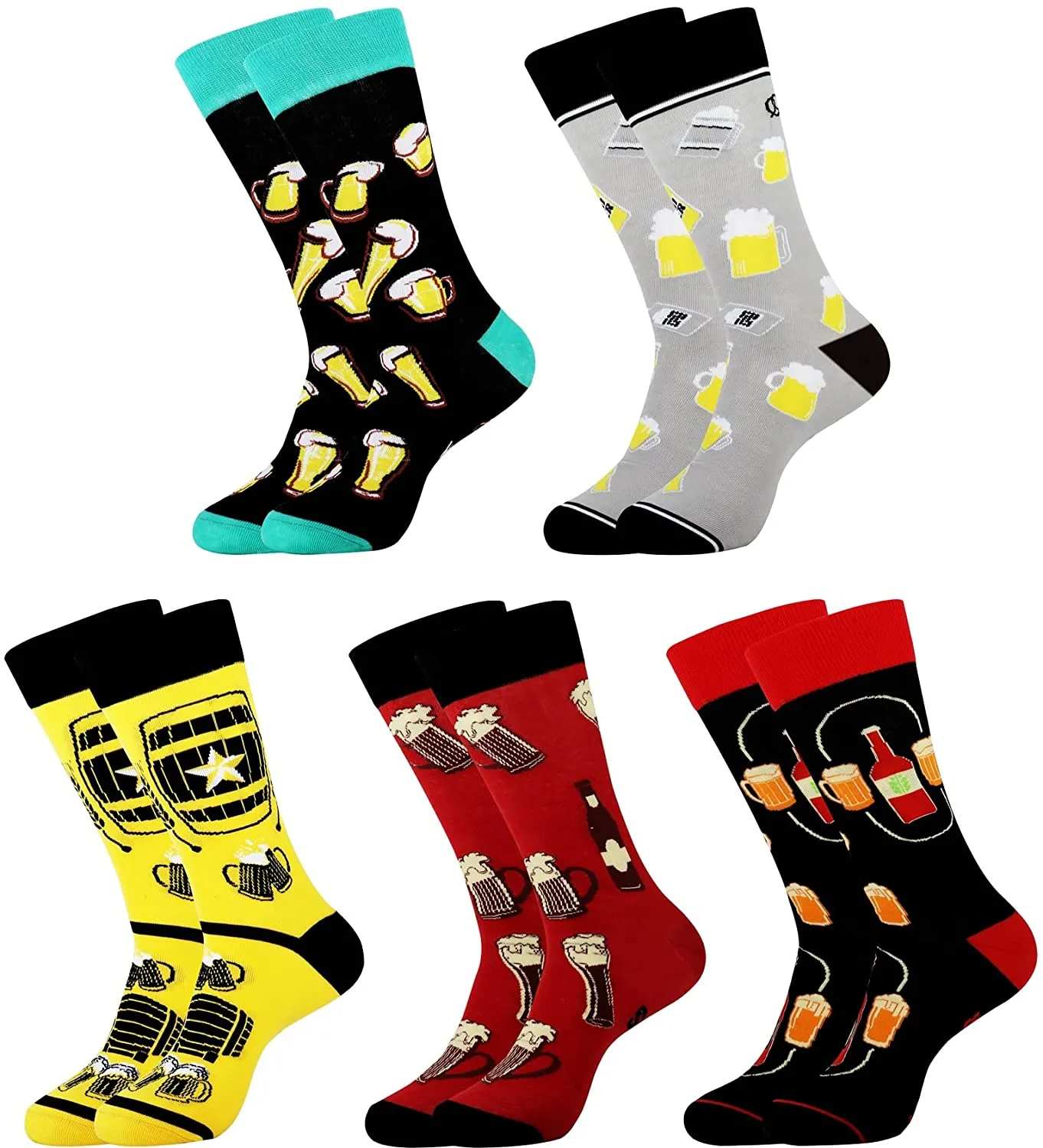 Mens Funny Fun Crazy Dress Crew Socks Pack Funky Novelty Cool Gifts