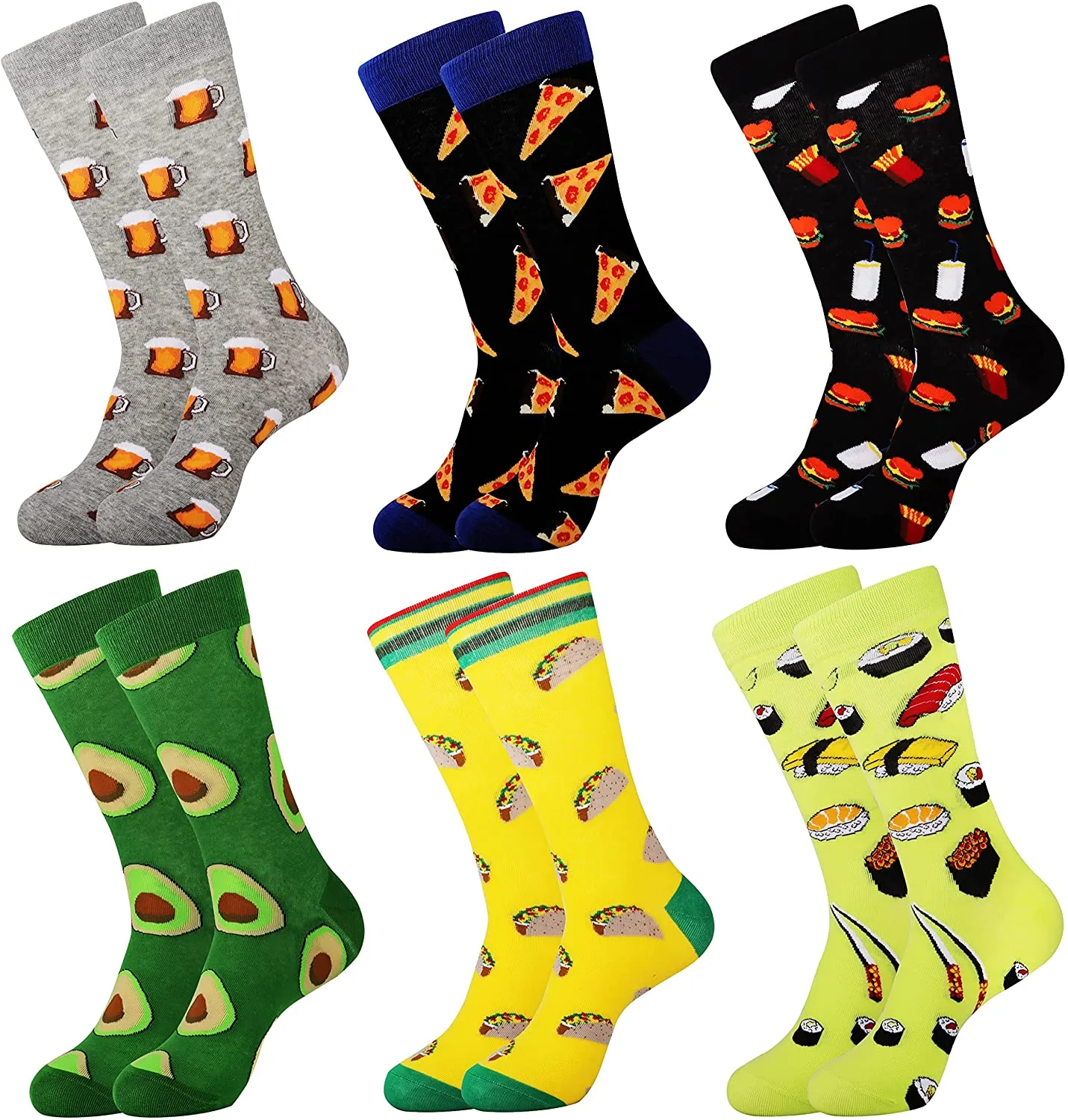 Mens Funny Fun Crazy Dress Crew Socks Pack Funky Novelty Cool Gifts