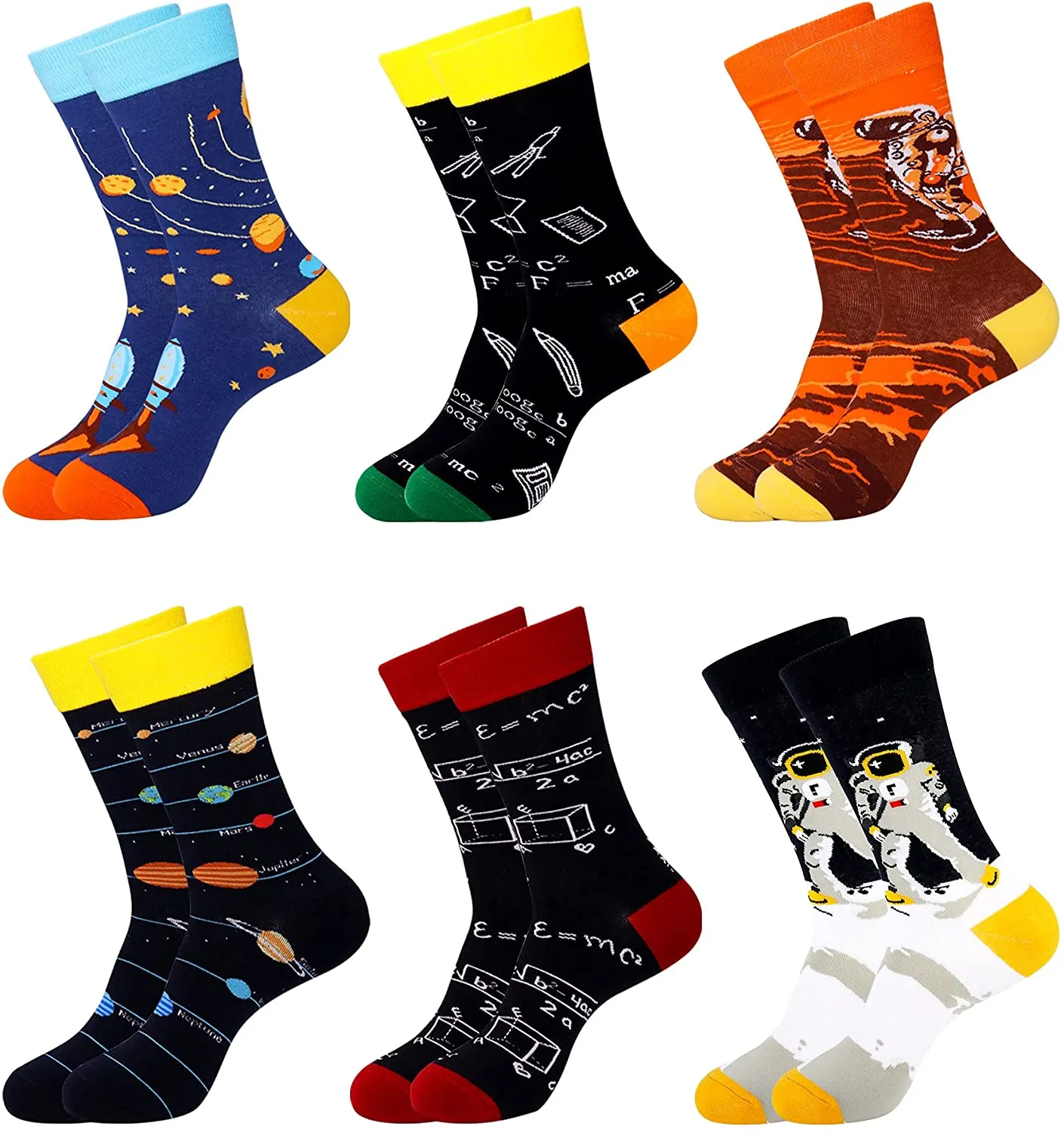 Mens Funny Fun Crazy Dress Crew Socks Pack Funky Novelty Cool Gifts
