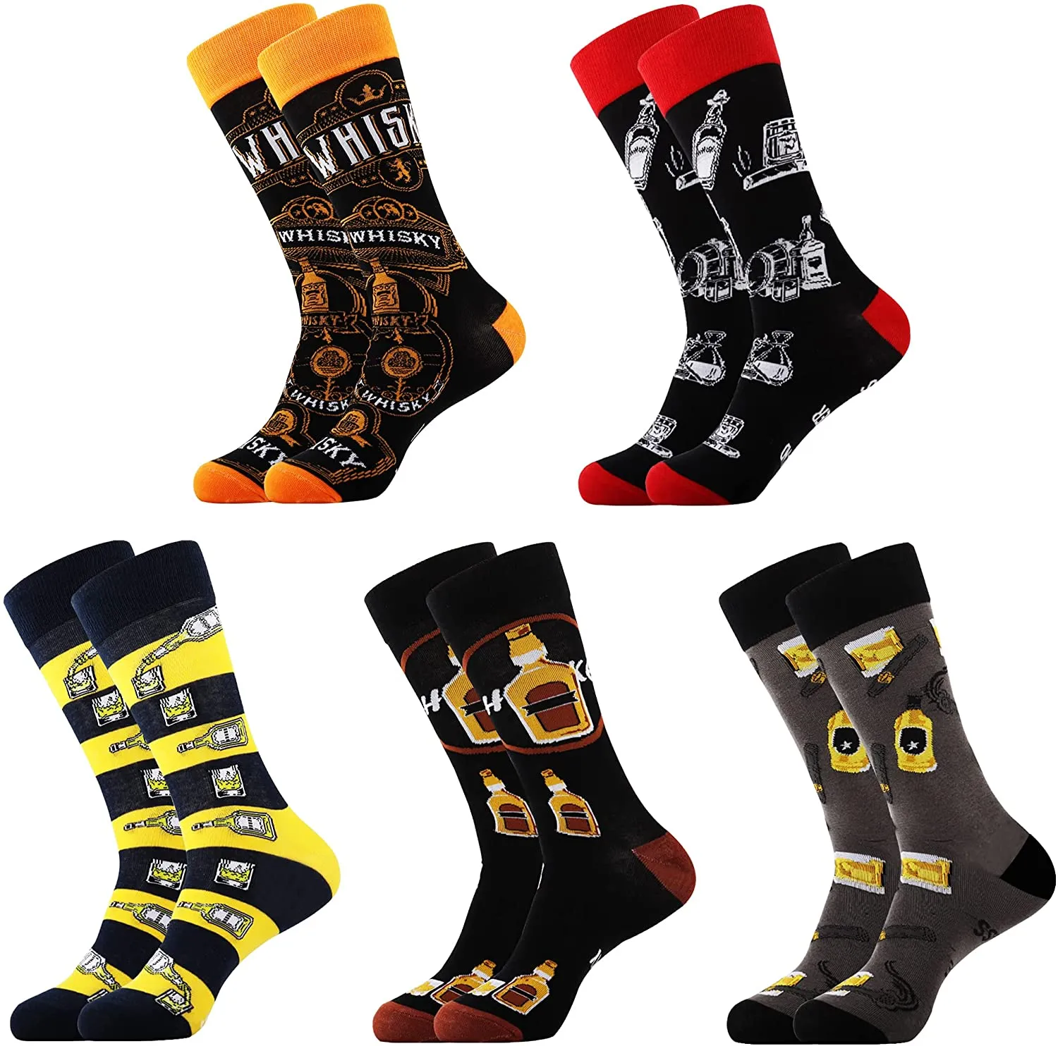 Mens Funny Fun Crazy Dress Crew Socks Pack Funky Novelty Cool Gifts