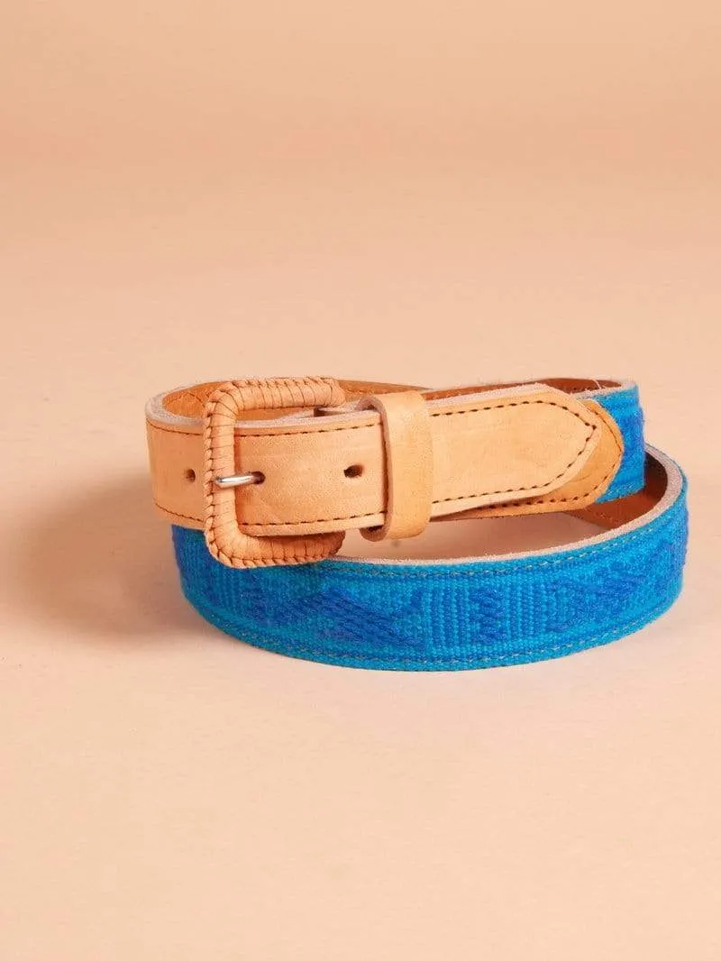 Men's Oaxacan Embroidered Leather Belt