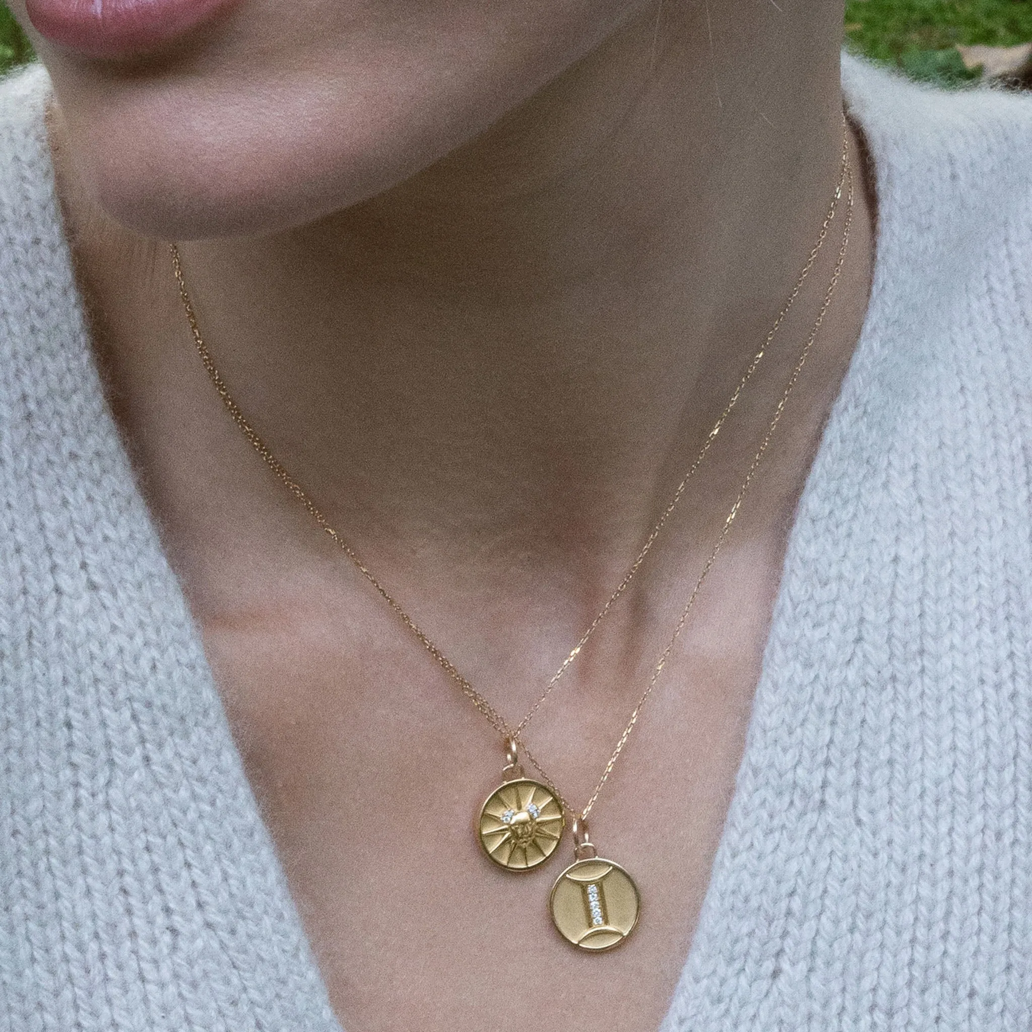 Mini "Leo" 18K Gold Charm with Diamonds