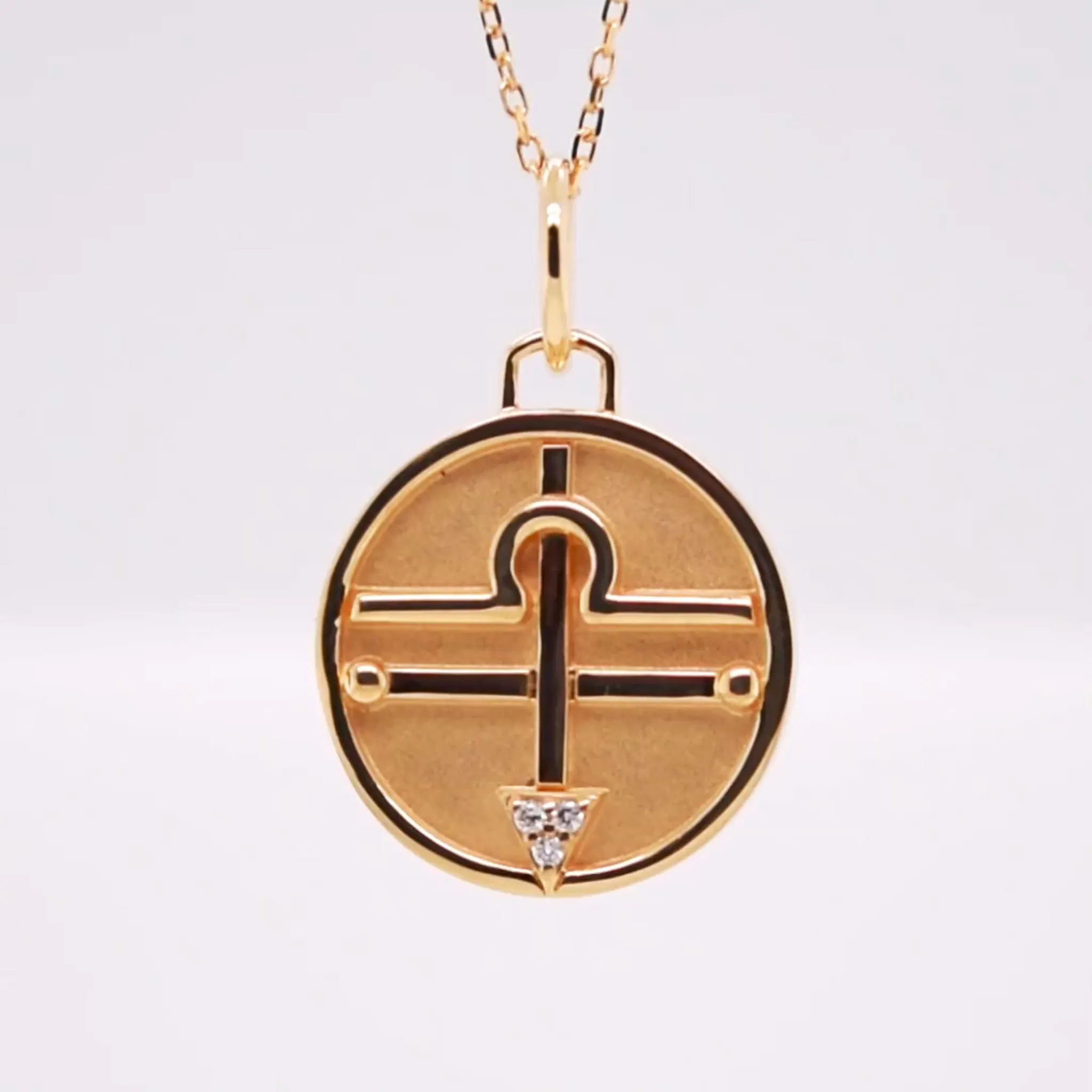 Mini "Libra" 18K Gold Charm with Diamonds