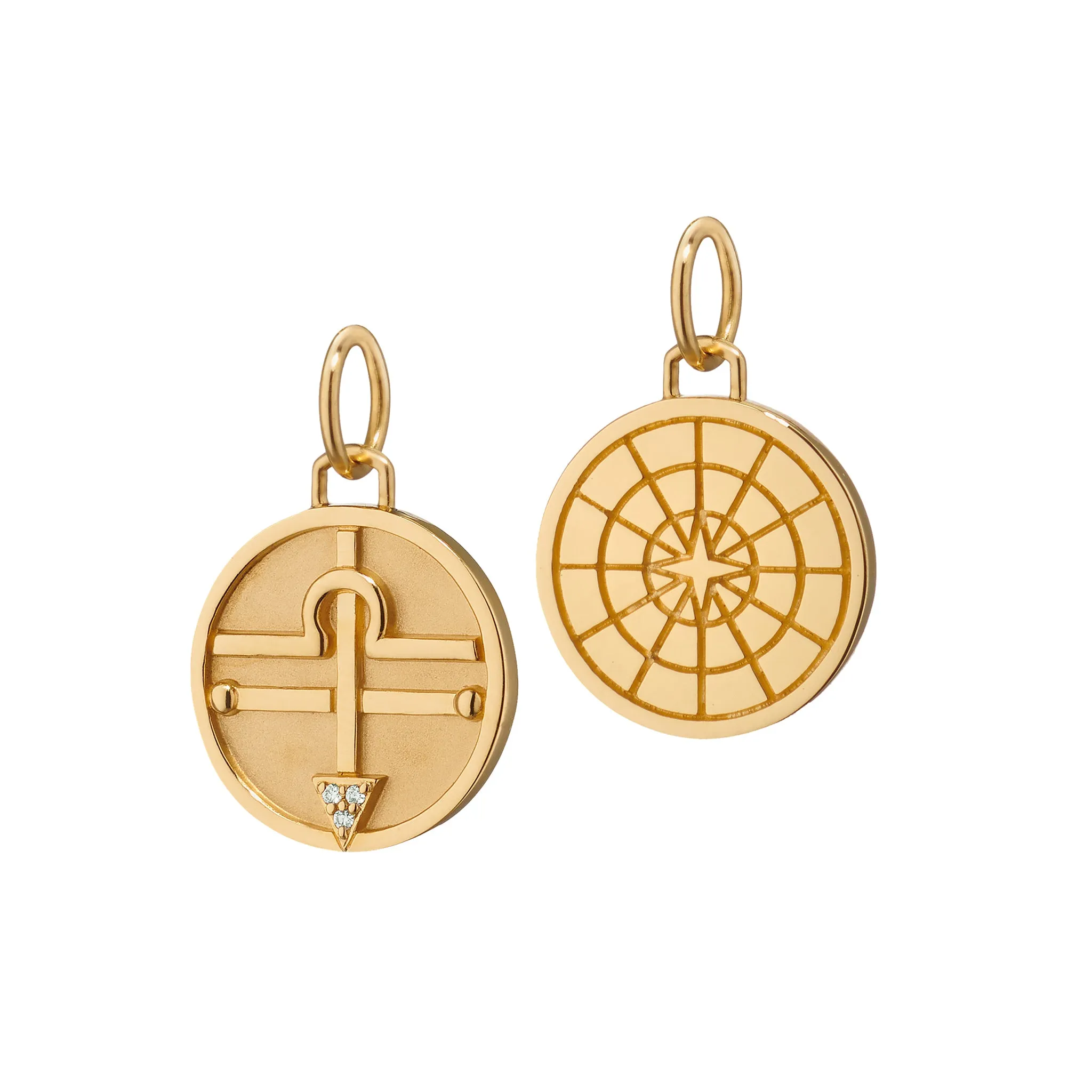 Mini "Libra" 18K Gold Charm with Diamonds