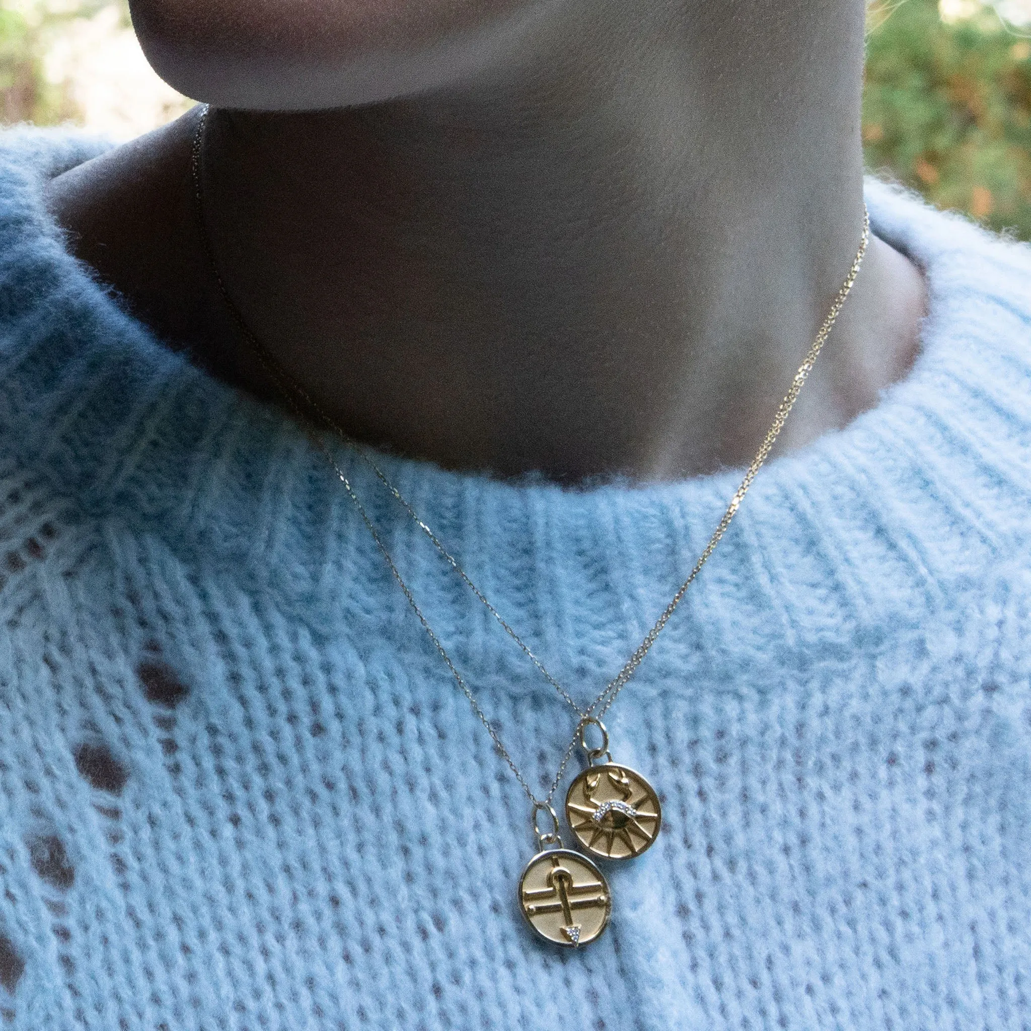 Mini "Libra" 18K Gold Charm with Diamonds