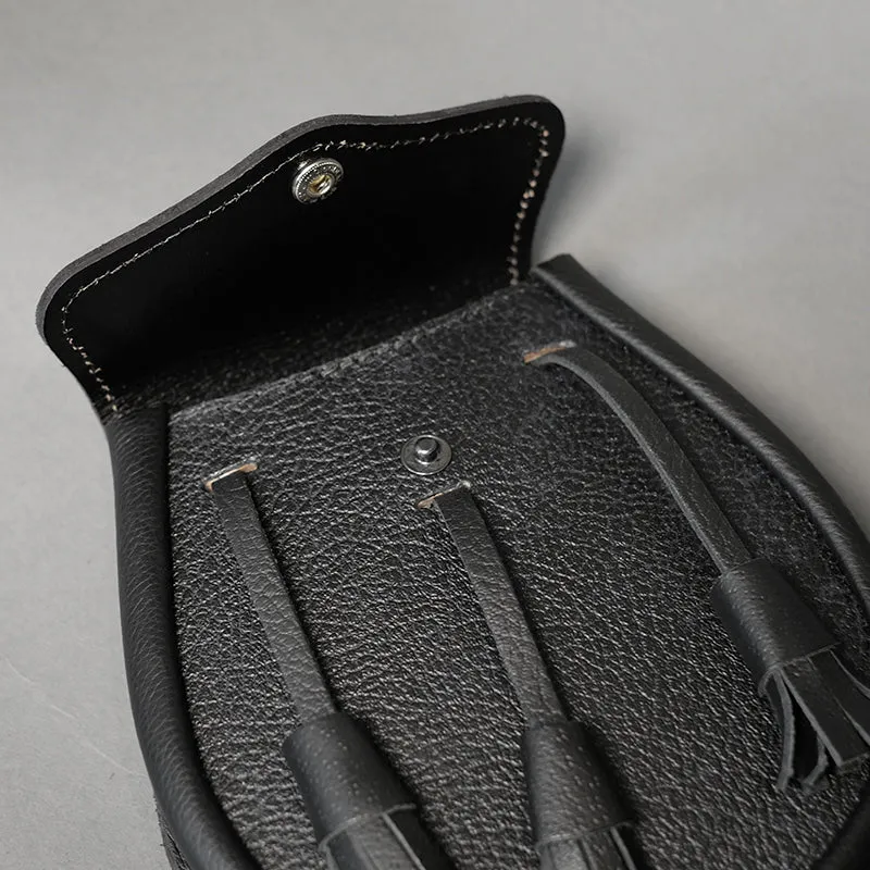 Plain Black Leather Day Sporran