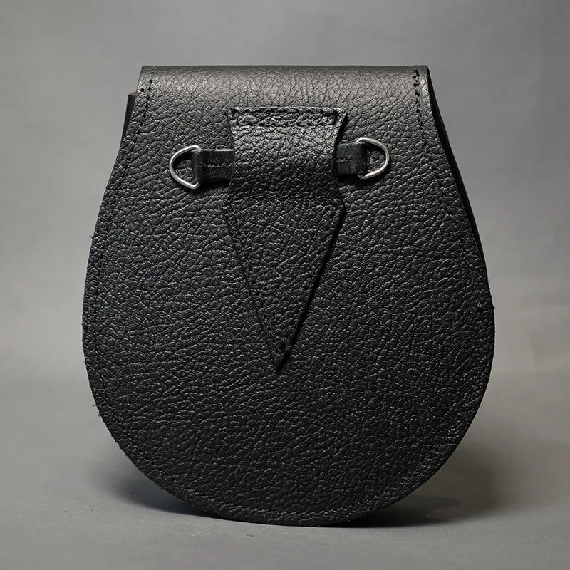 Plain Black Leather Day Sporran