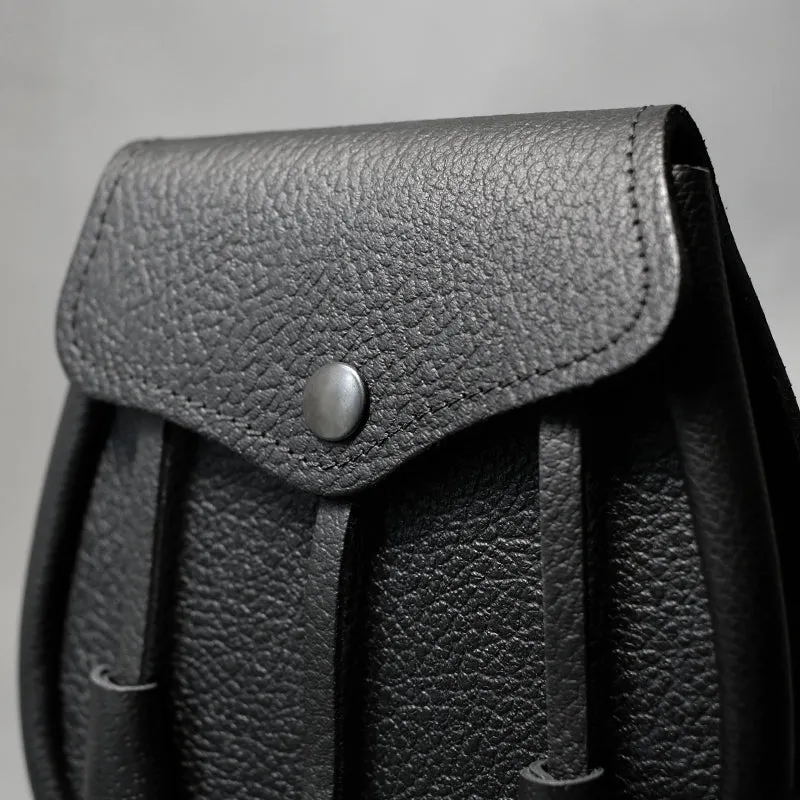 Plain Black Leather Day Sporran